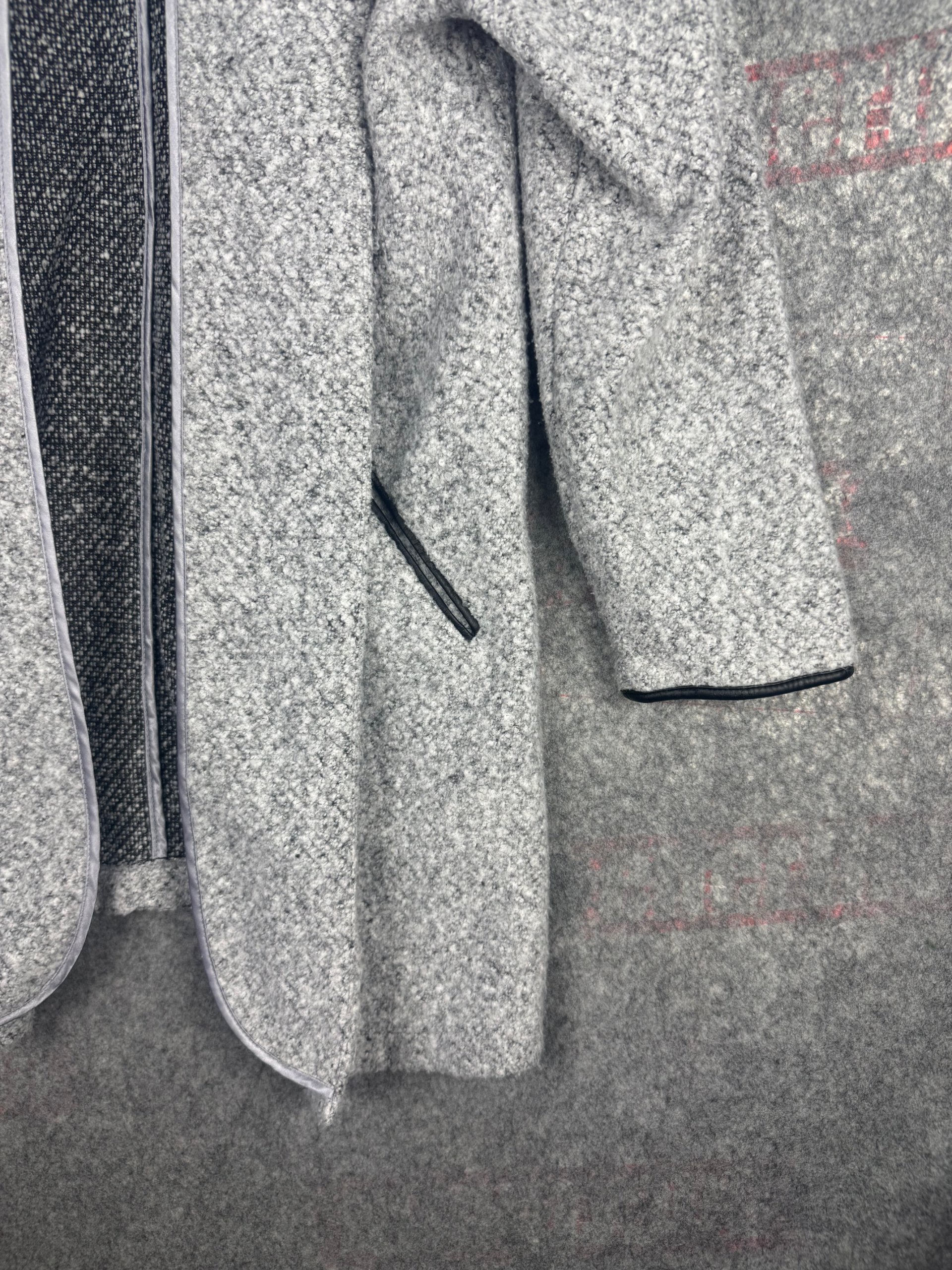 M&S Grey Marl Wool-Blend Bouclé Coat Womens UK 12 image 4