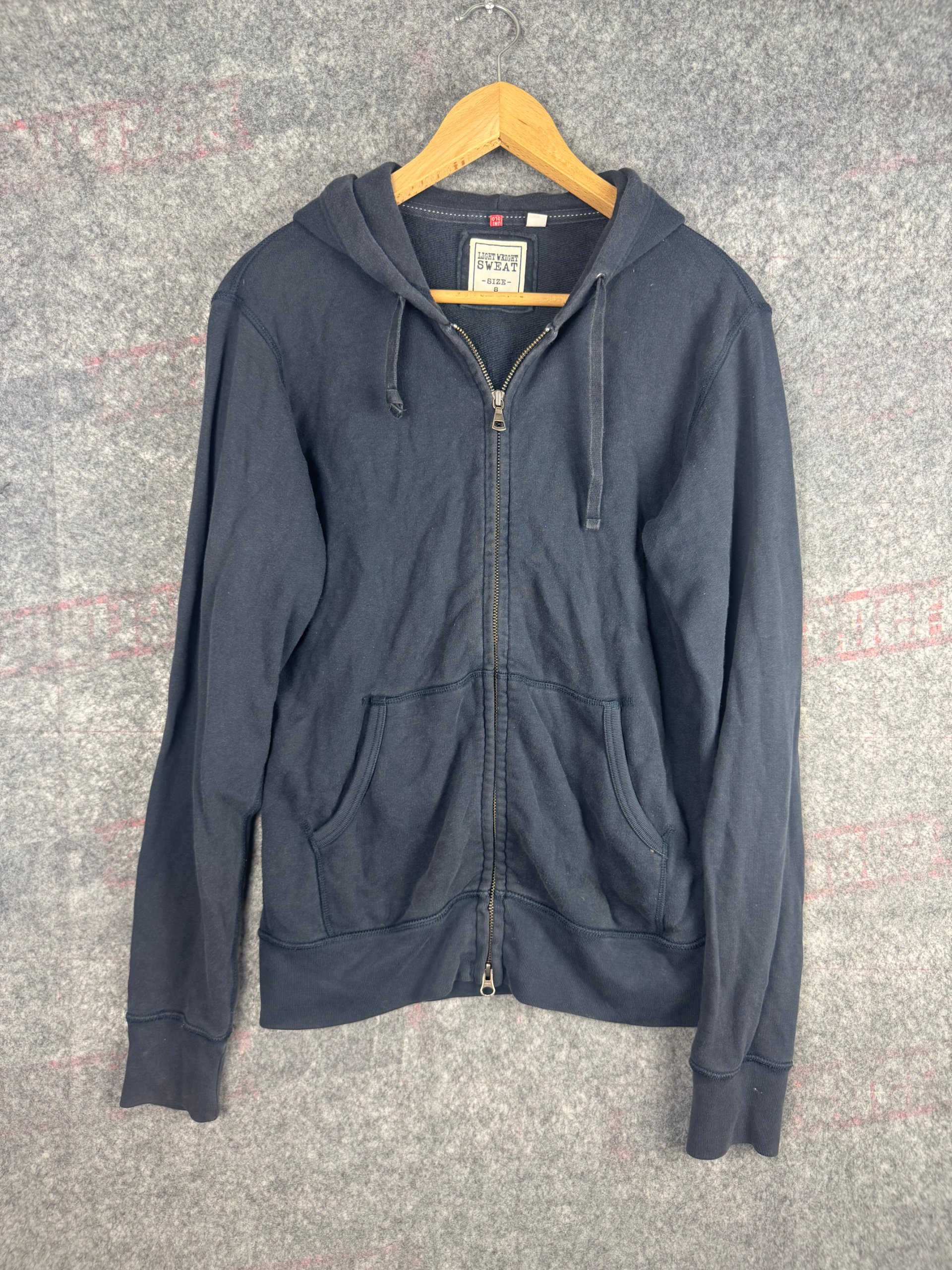 Uniqlo Navy Lightweight Zip Hoodie Size S Cotton Blend