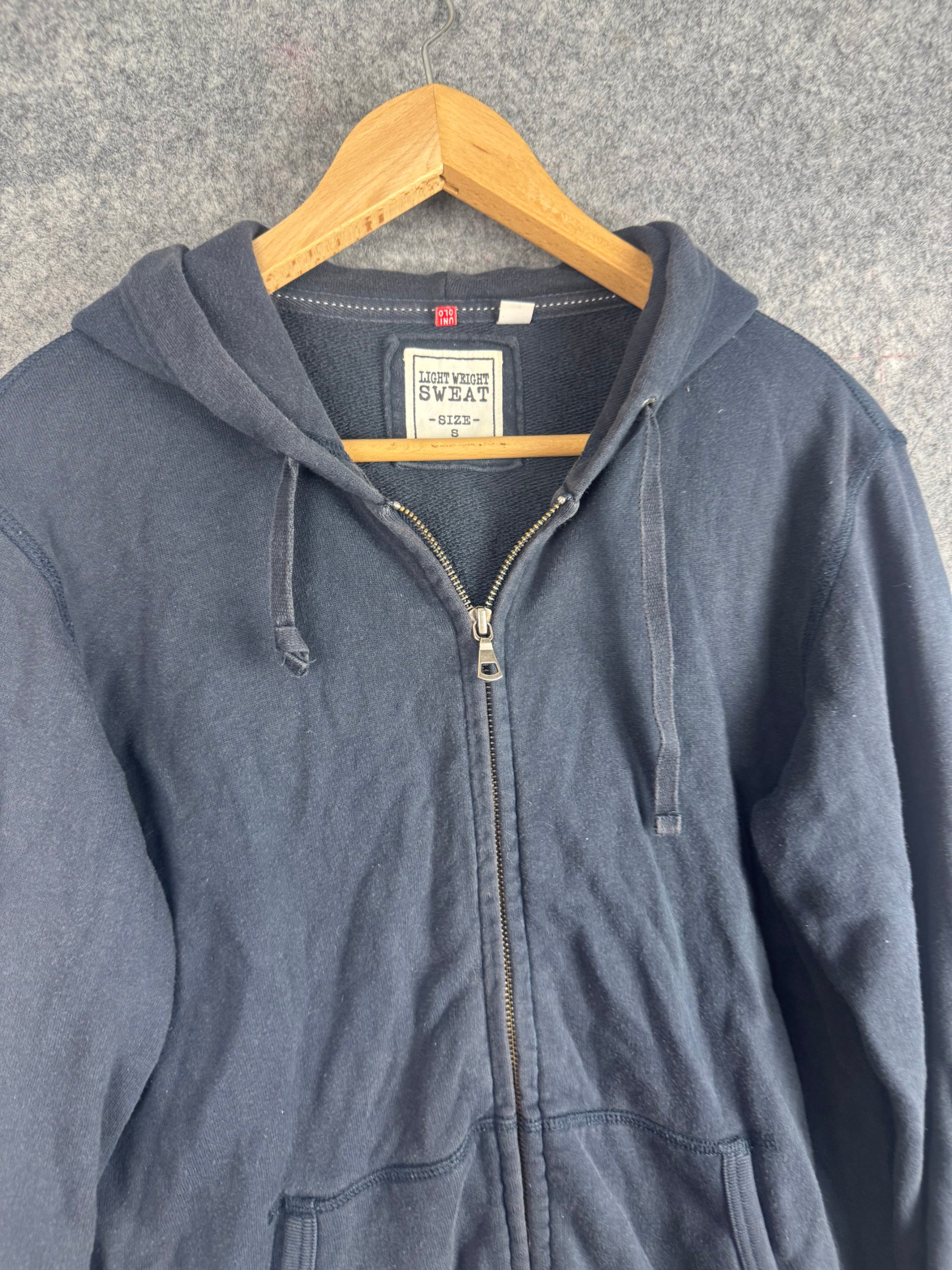 Uniqlo Navy Lightweight Zip Hoodie Size S Cotton Blend image 2