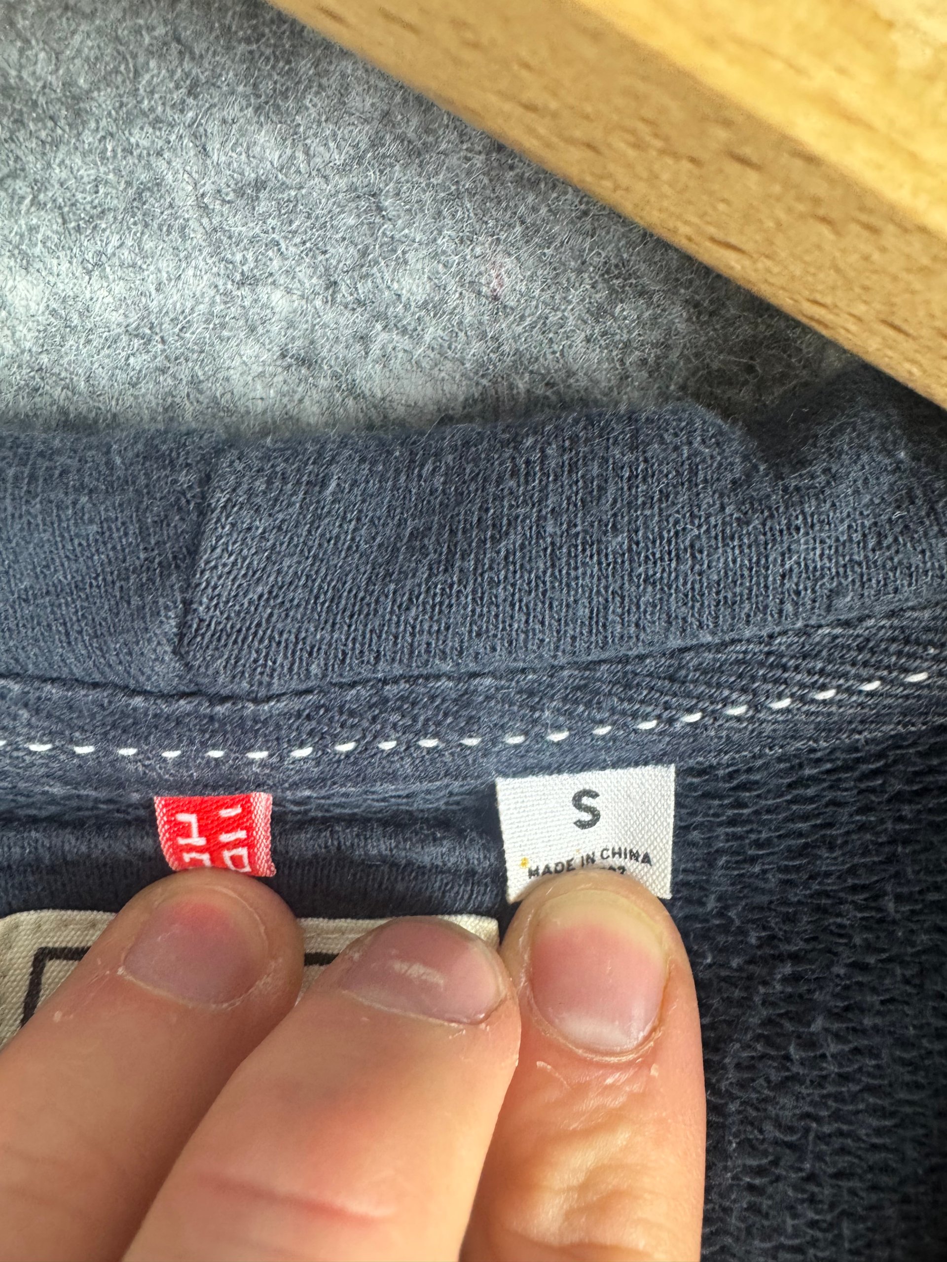 Uniqlo Navy Lightweight Zip Hoodie Size S Cotton Blend image 4