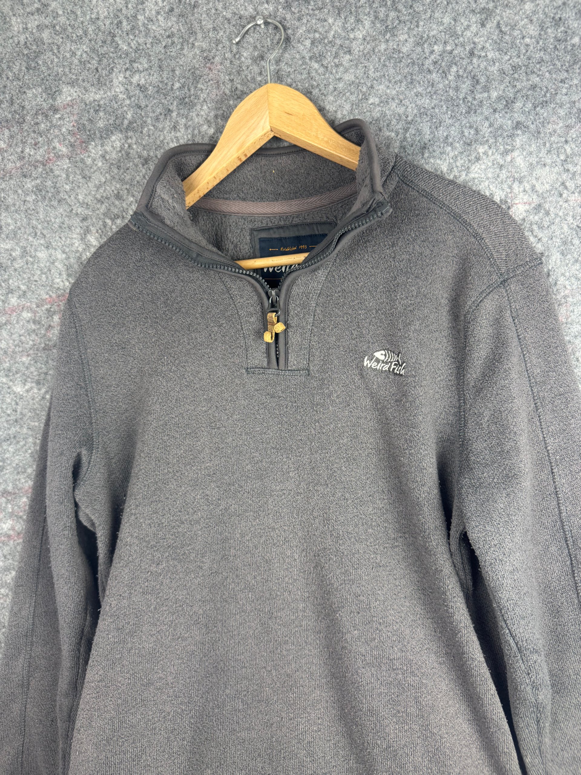 Weird Fish Charcoal 1/4 Zip Fleece Pullover Small image 2