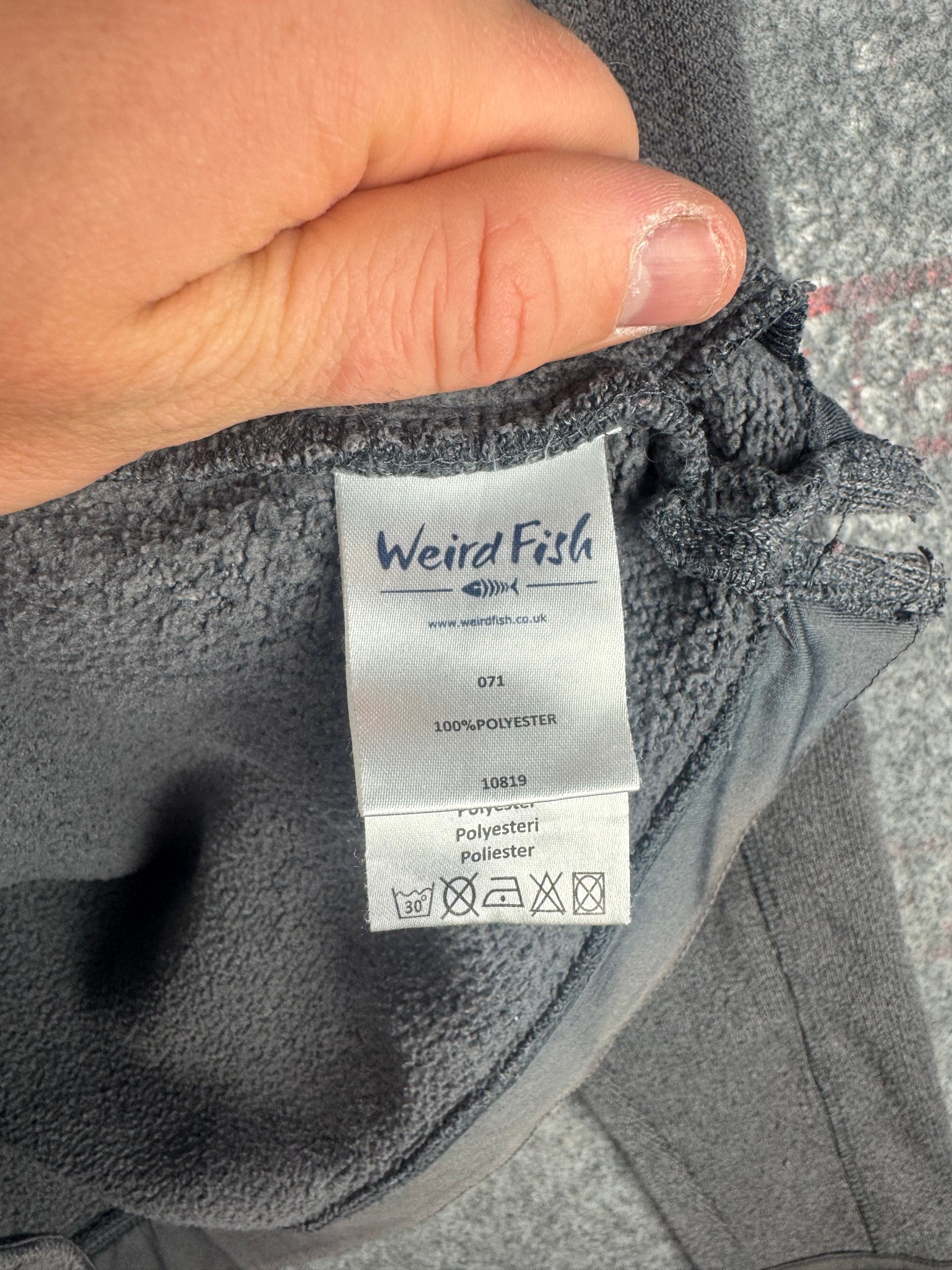 Weird Fish Charcoal 1/4 Zip Fleece Pullover Small image 5