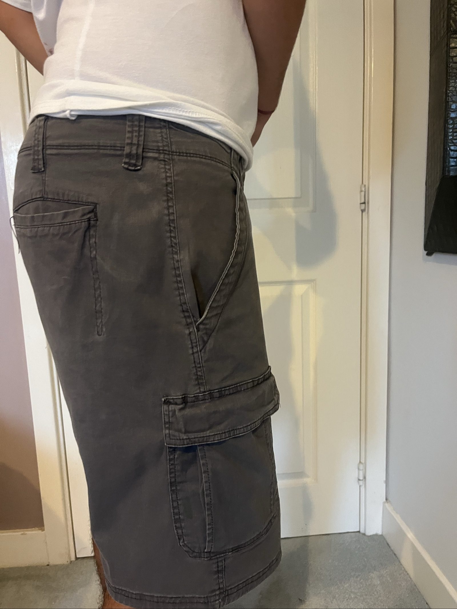 Wrangler Grey Cargo Shorts Large Mens Cotton Blend image 4