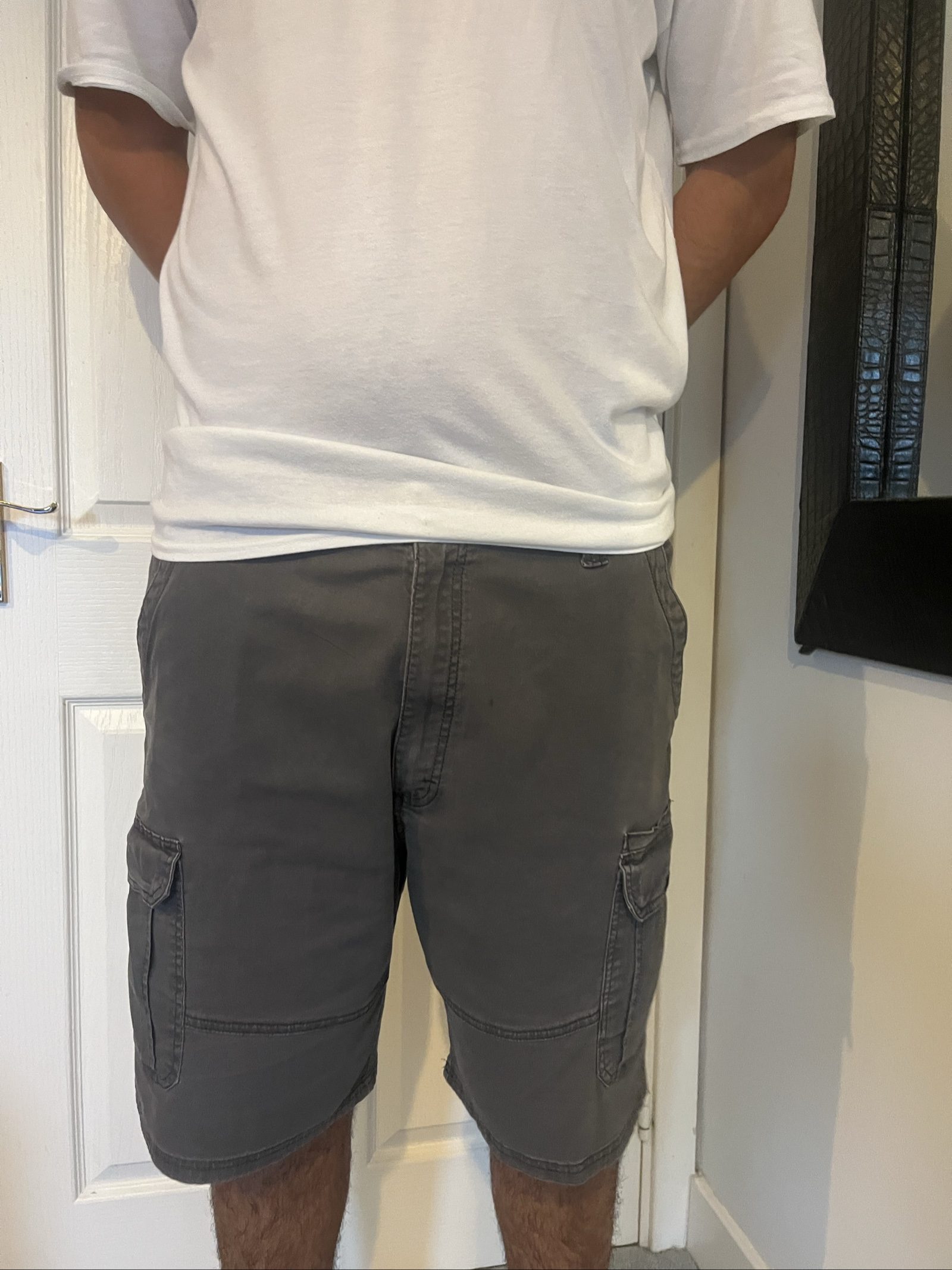 Wrangler Grey Cargo Shorts Large Mens Cotton Blend image 2
