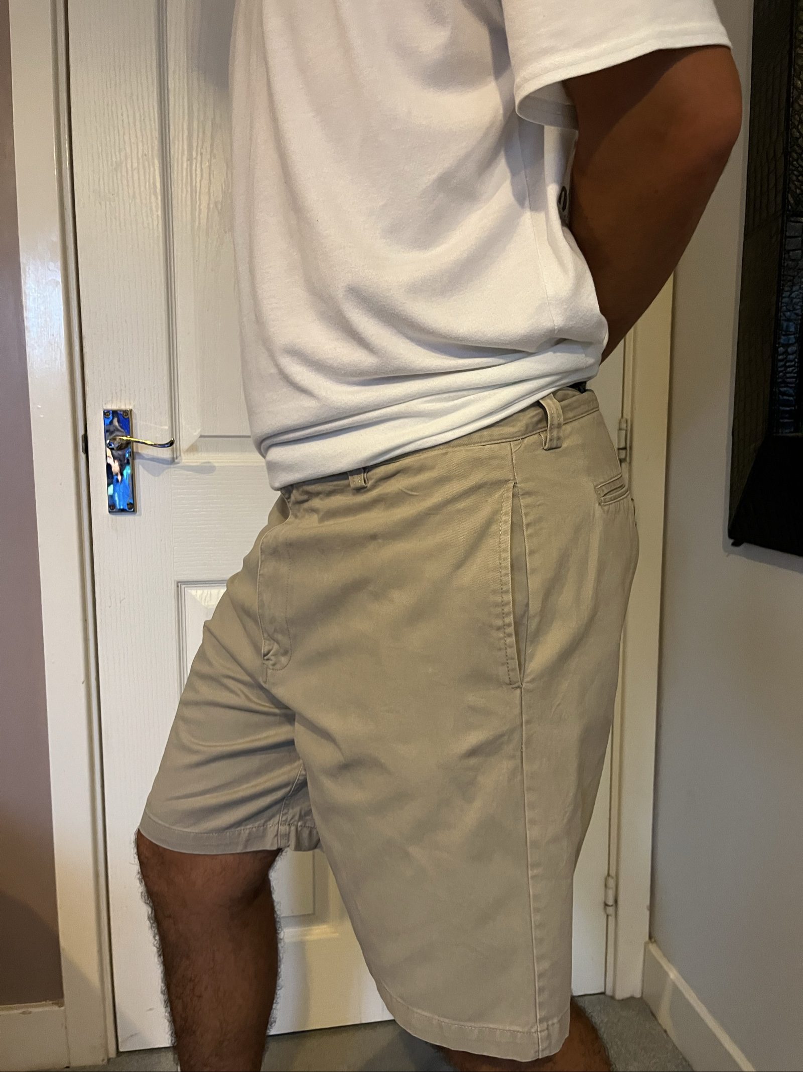 Chaps Men's Beige Chino Shorts 38 Relaxed Fit