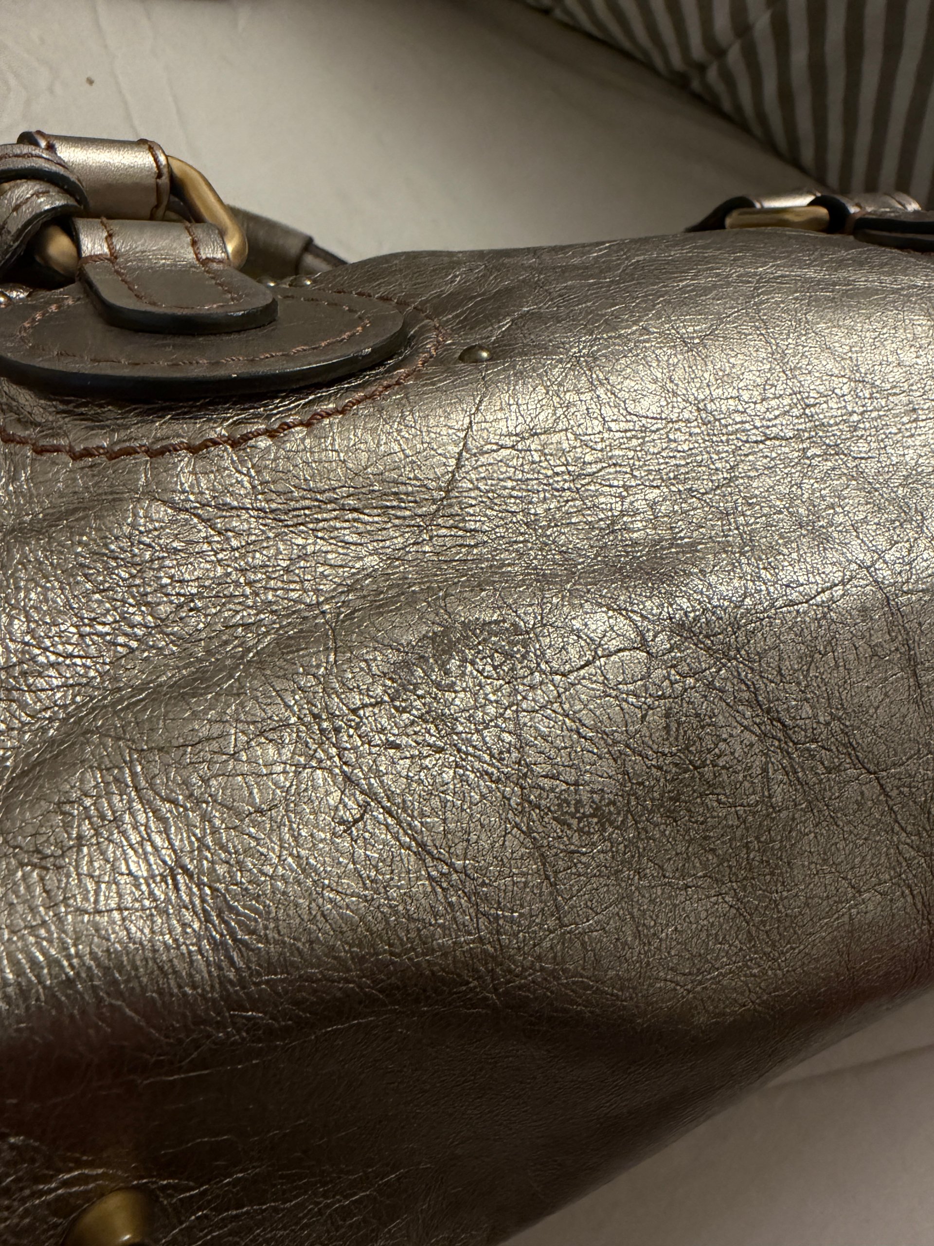 2005 Chloe Paddington Metallic Champagne Paddington Bag w/ Lock & Dustbag image 9