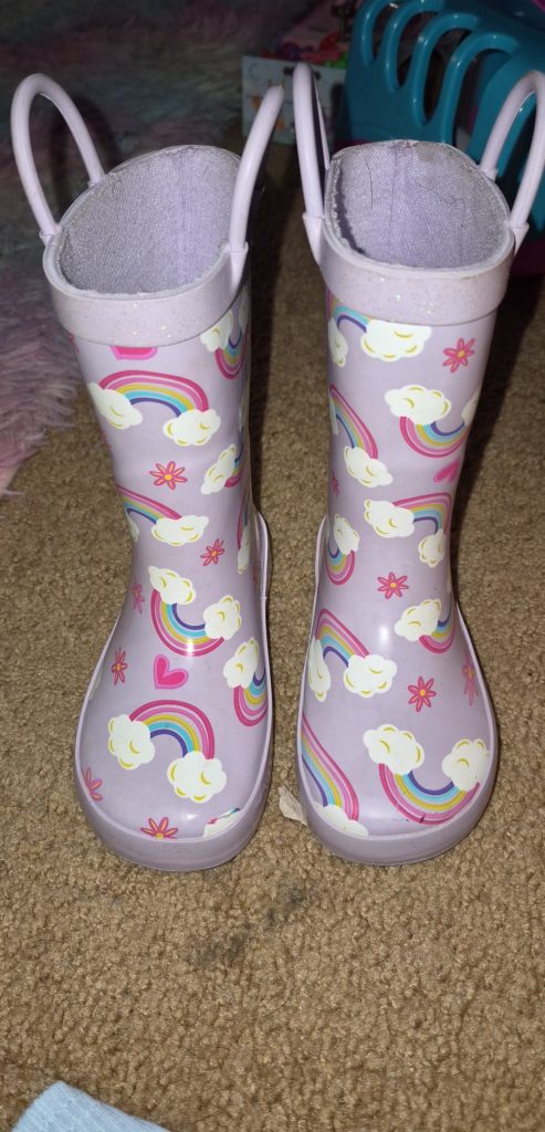 Western Chief Kids' Purple Rainbow Print Rain Boots Size 7/8