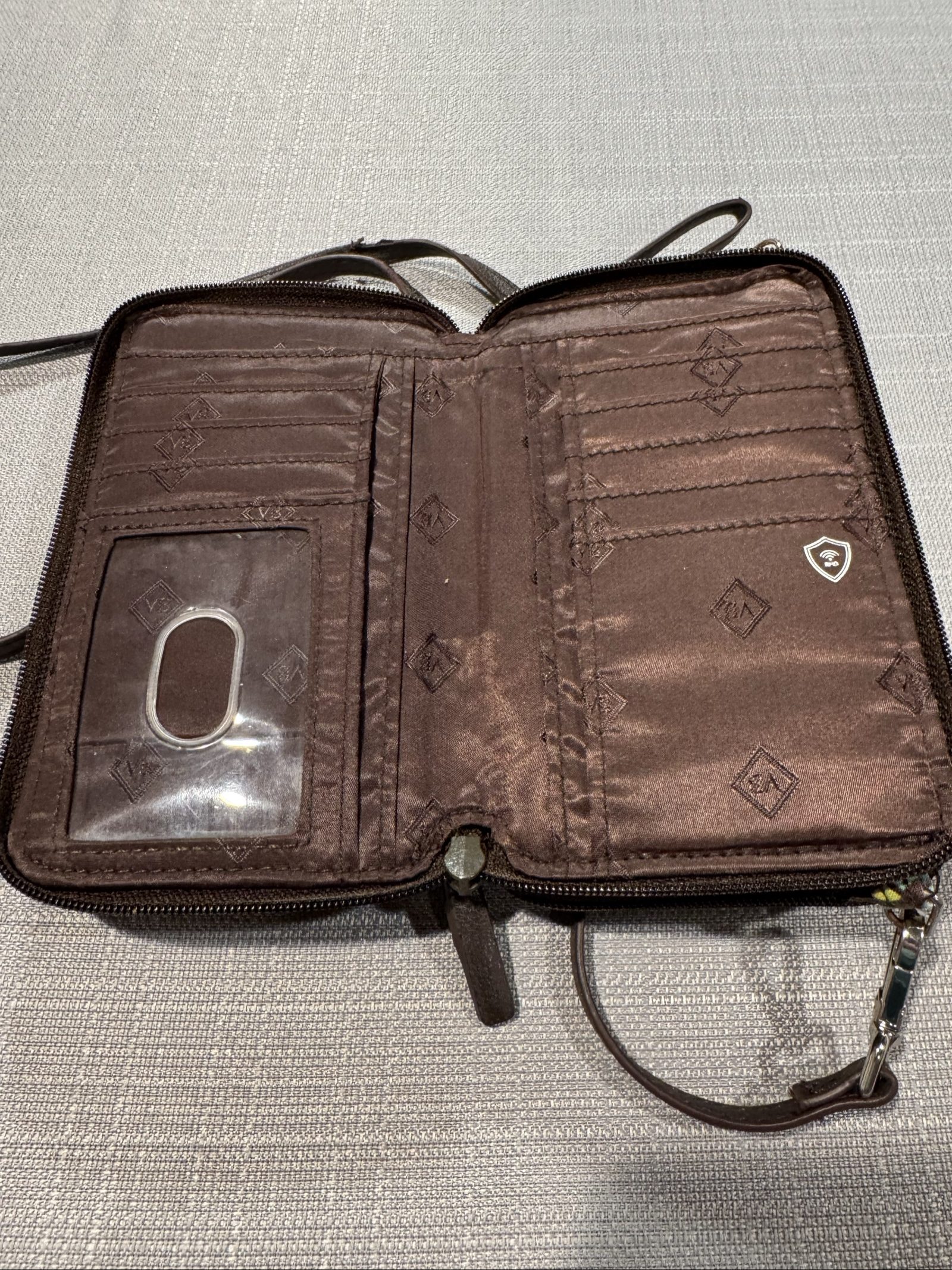 Vera Bradley Wallet Crossbody – Brown Blue Green Geometric image 5