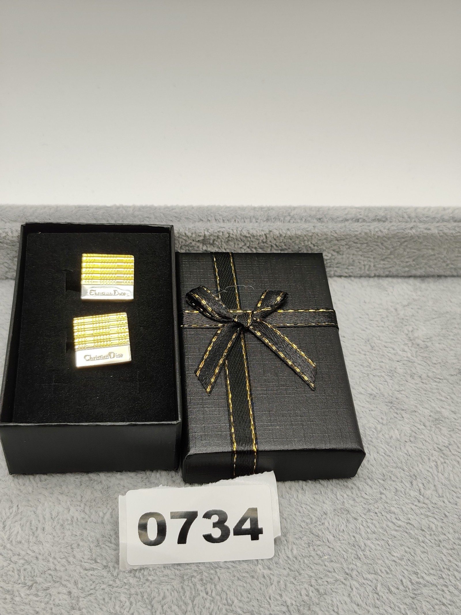 Christian Dior Gold Tone Patterned Cufflinks