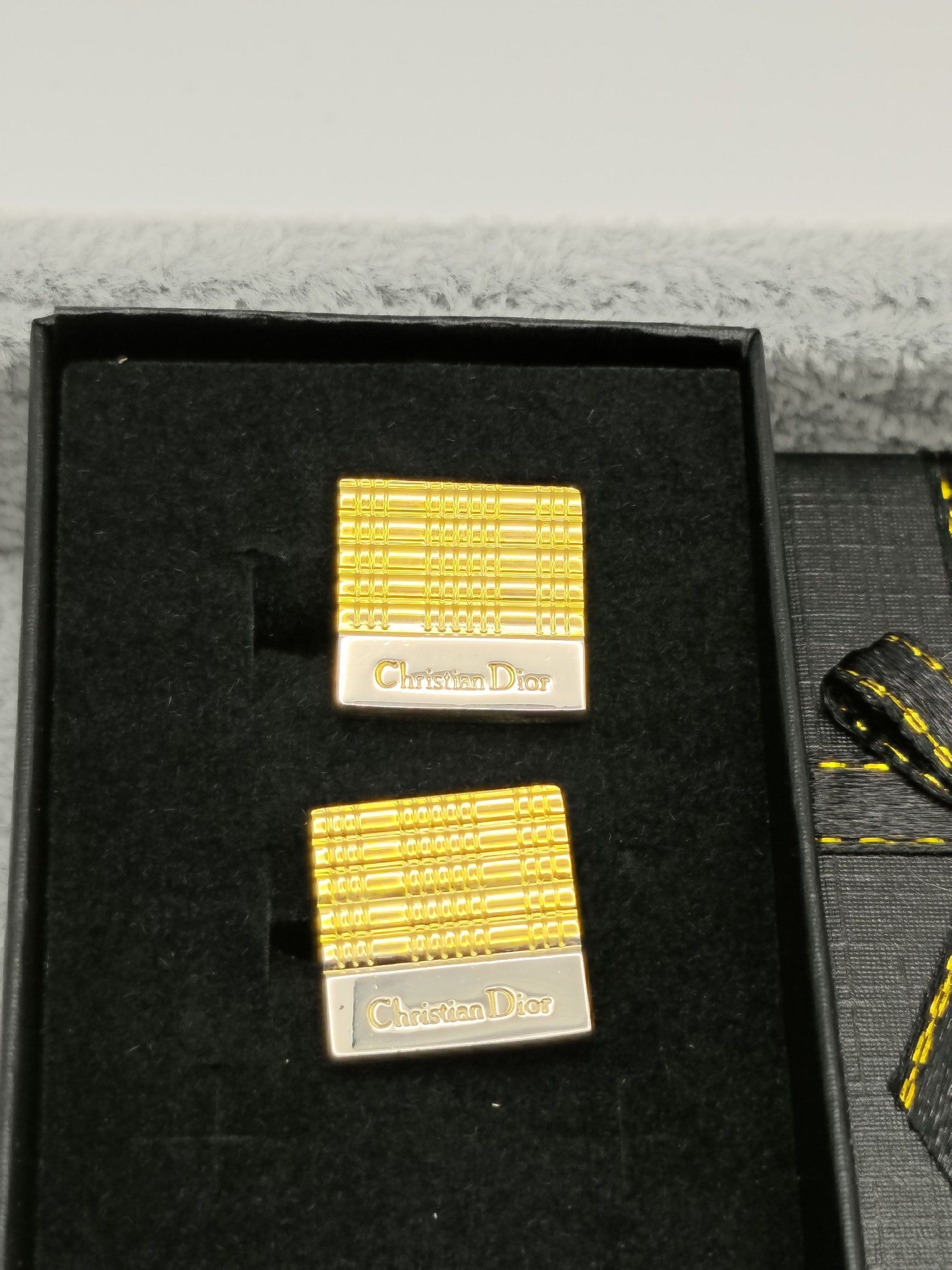 Christian Dior Gold Tone Patterned Cufflinks image 2