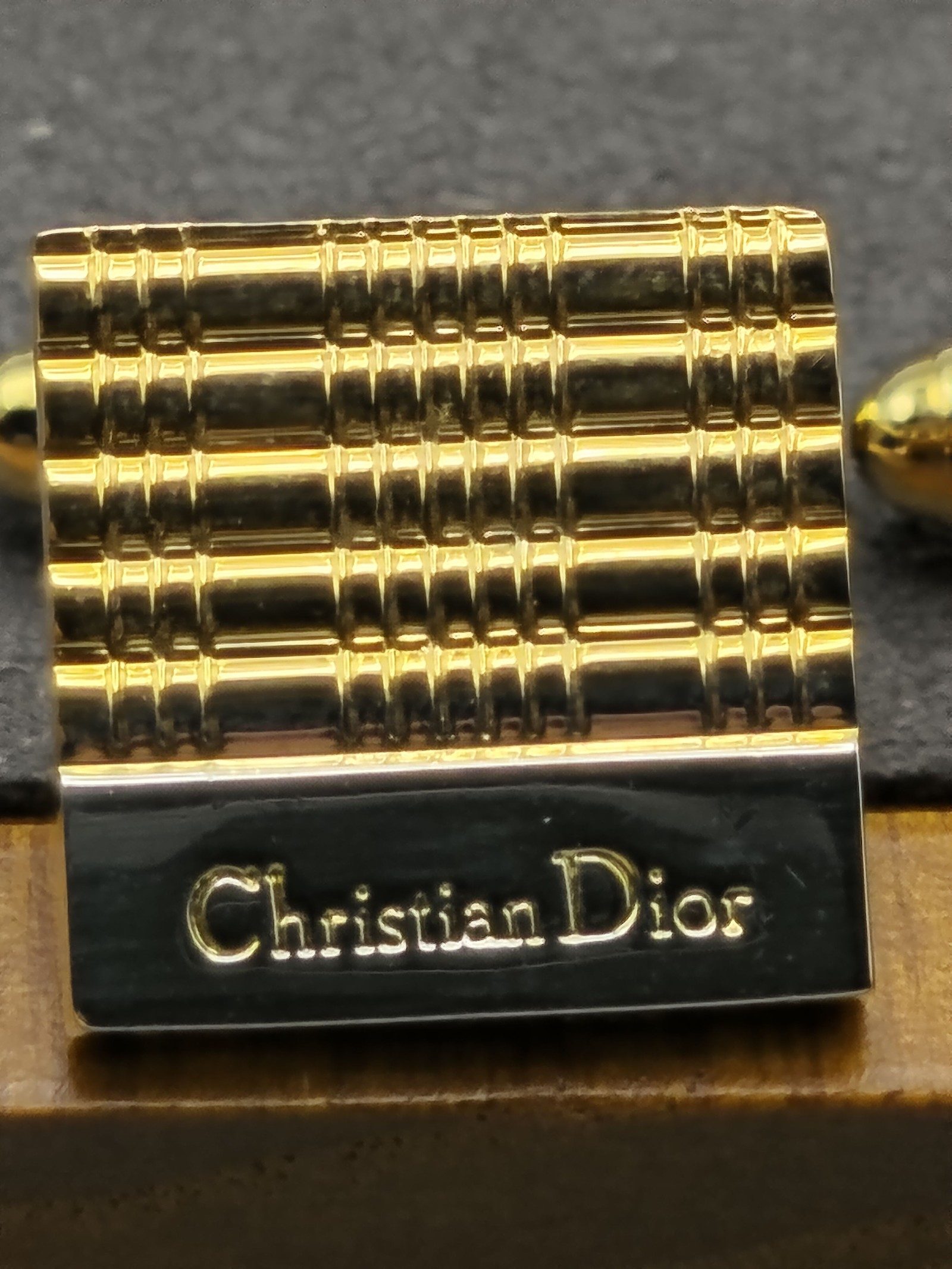 Christian Dior Gold Tone Patterned Cufflinks image 5
