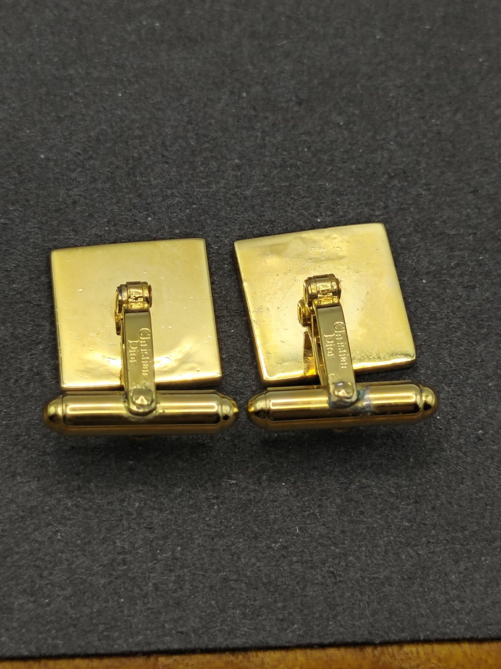 Christian Dior Gold Tone Patterned Cufflinks image 7