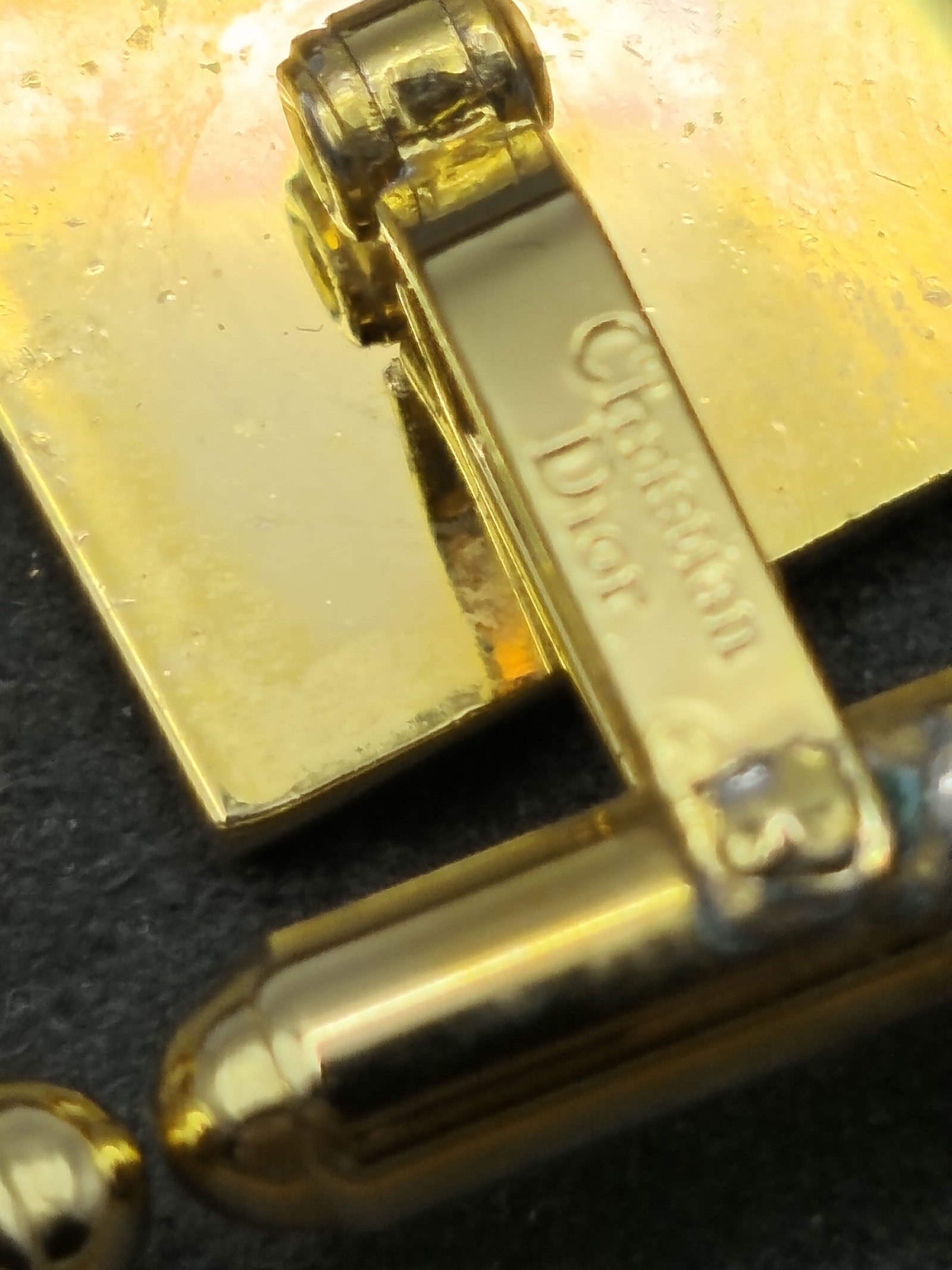Christian Dior Gold Tone Patterned Cufflinks image 8