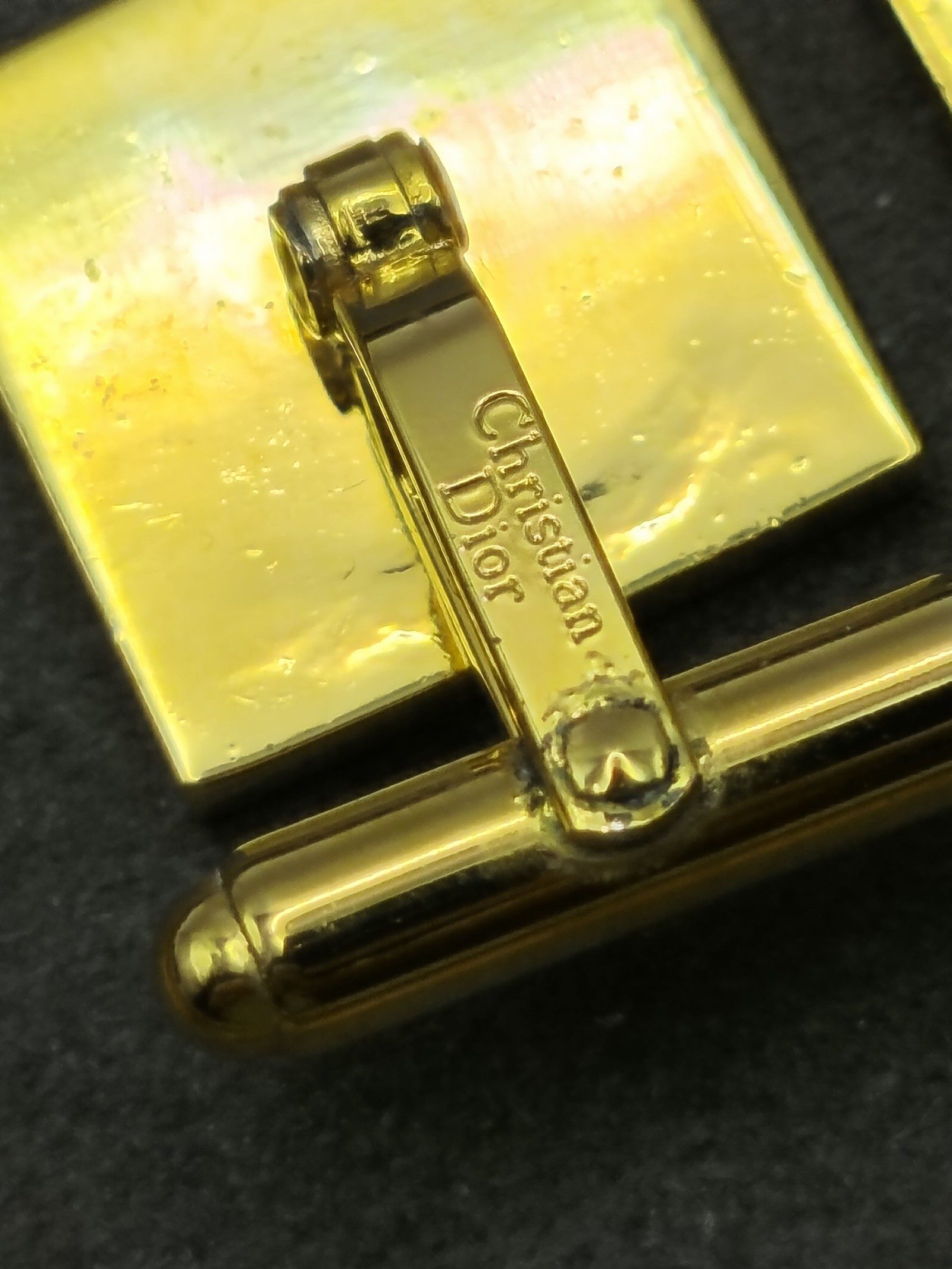 Christian Dior Gold Tone Patterned Cufflinks image 9