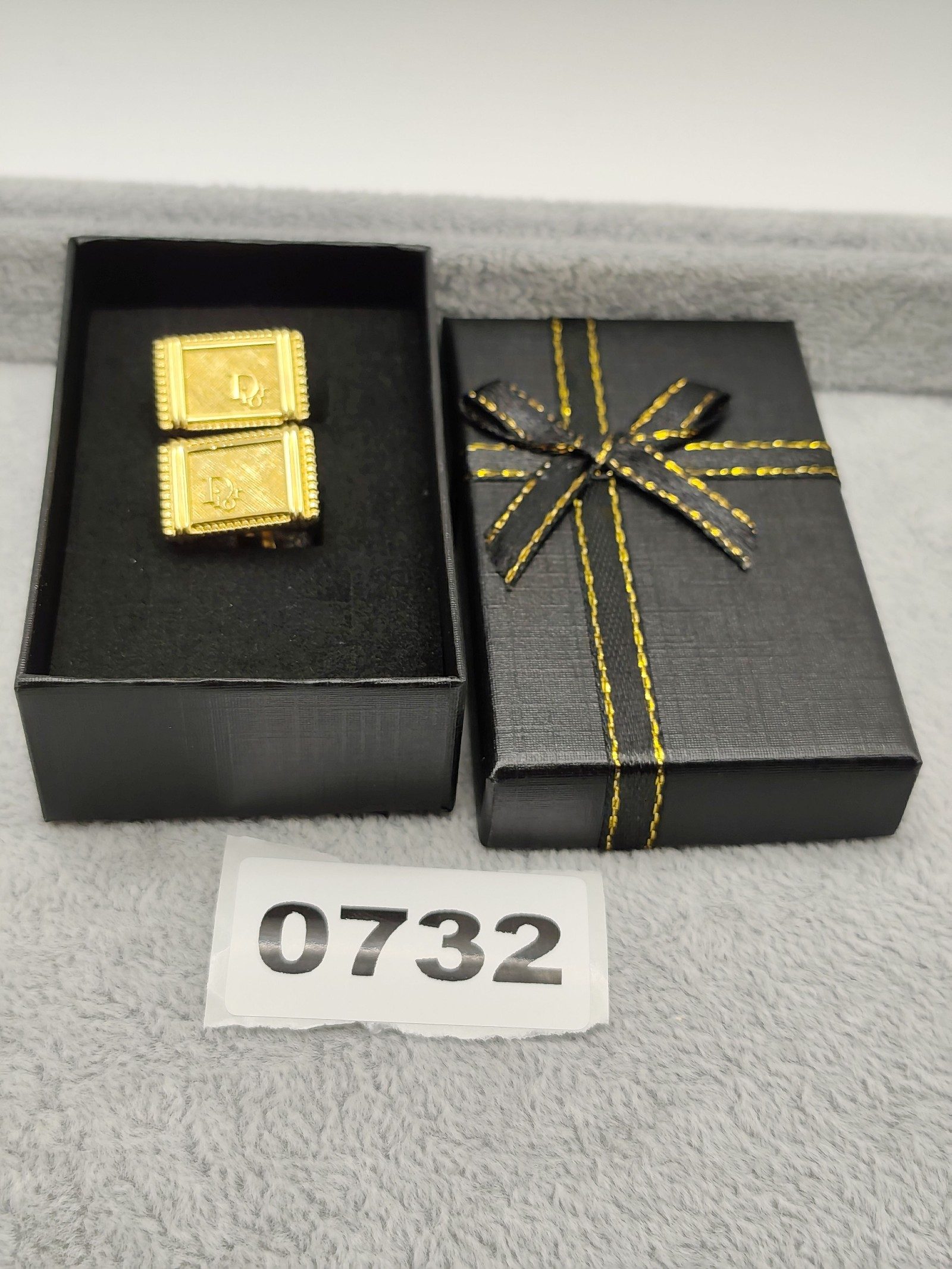 Dior Gold-tone Logo Cufflinks Luxury Men's Accessories