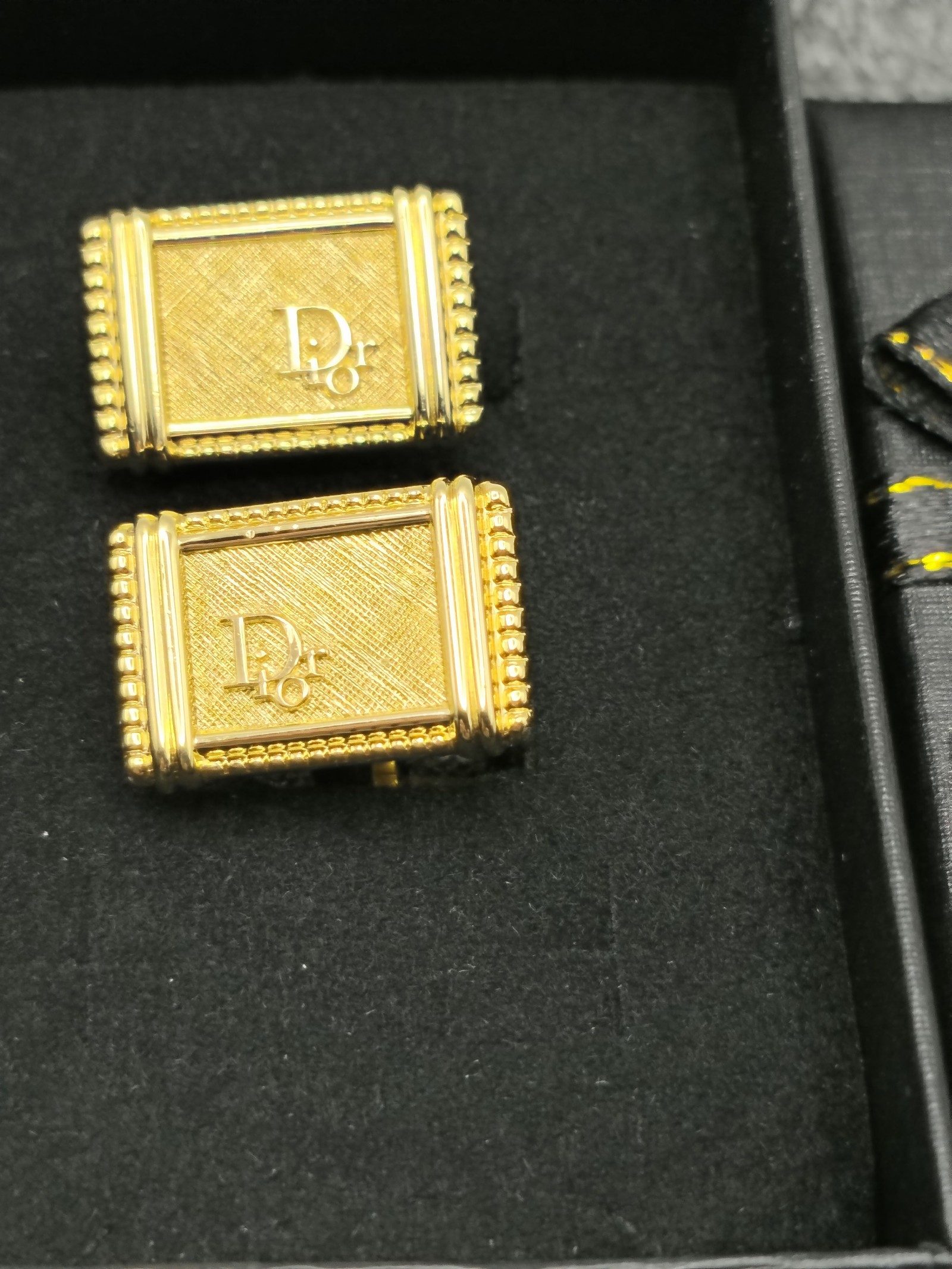 Dior Gold-tone Logo Cufflinks Luxury Men's Accessories image 2