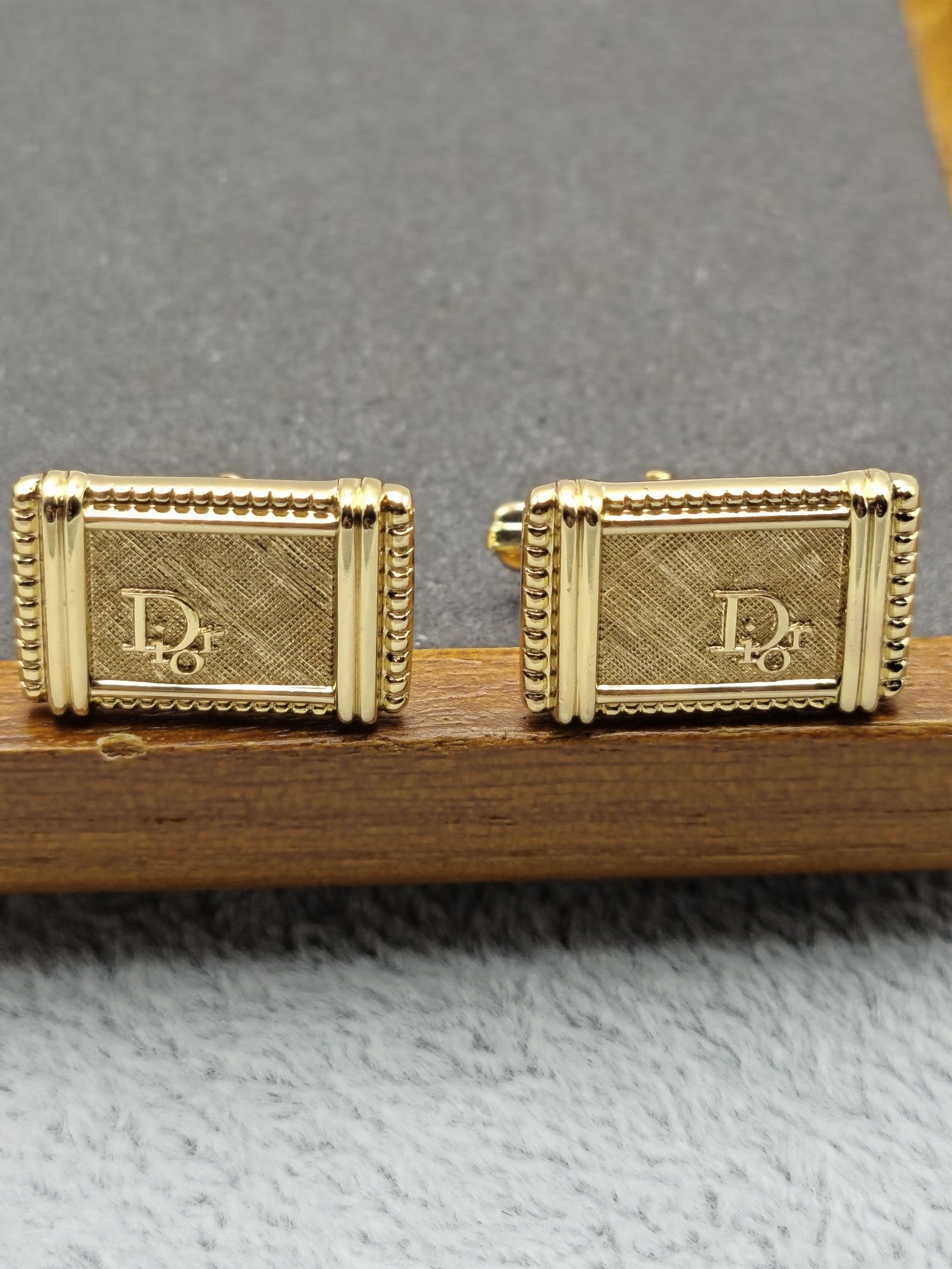 Dior Gold-tone Logo Cufflinks Luxury Men's Accessories image 3