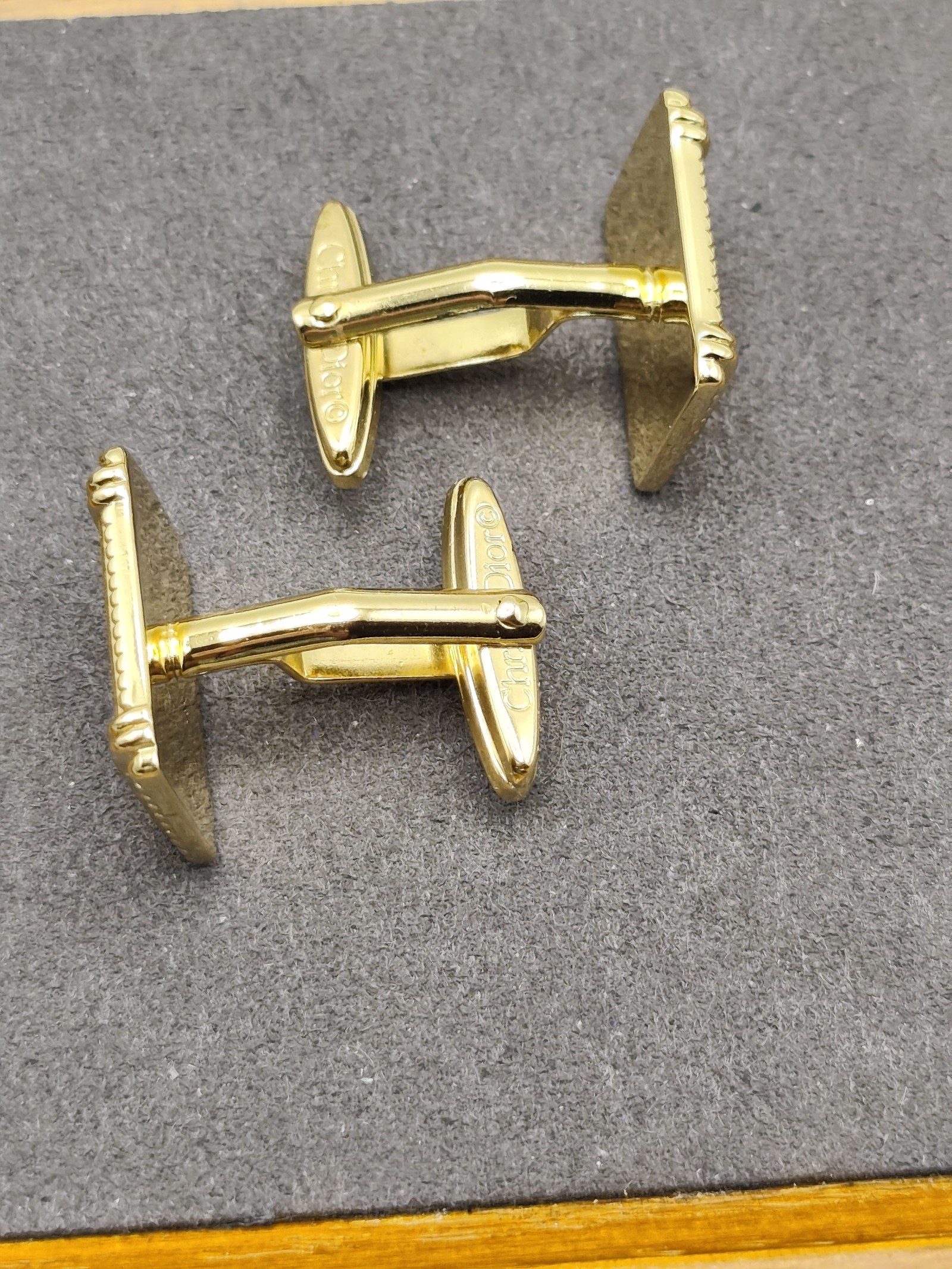 Dior Gold-tone Logo Cufflinks Luxury Men's Accessories image 8