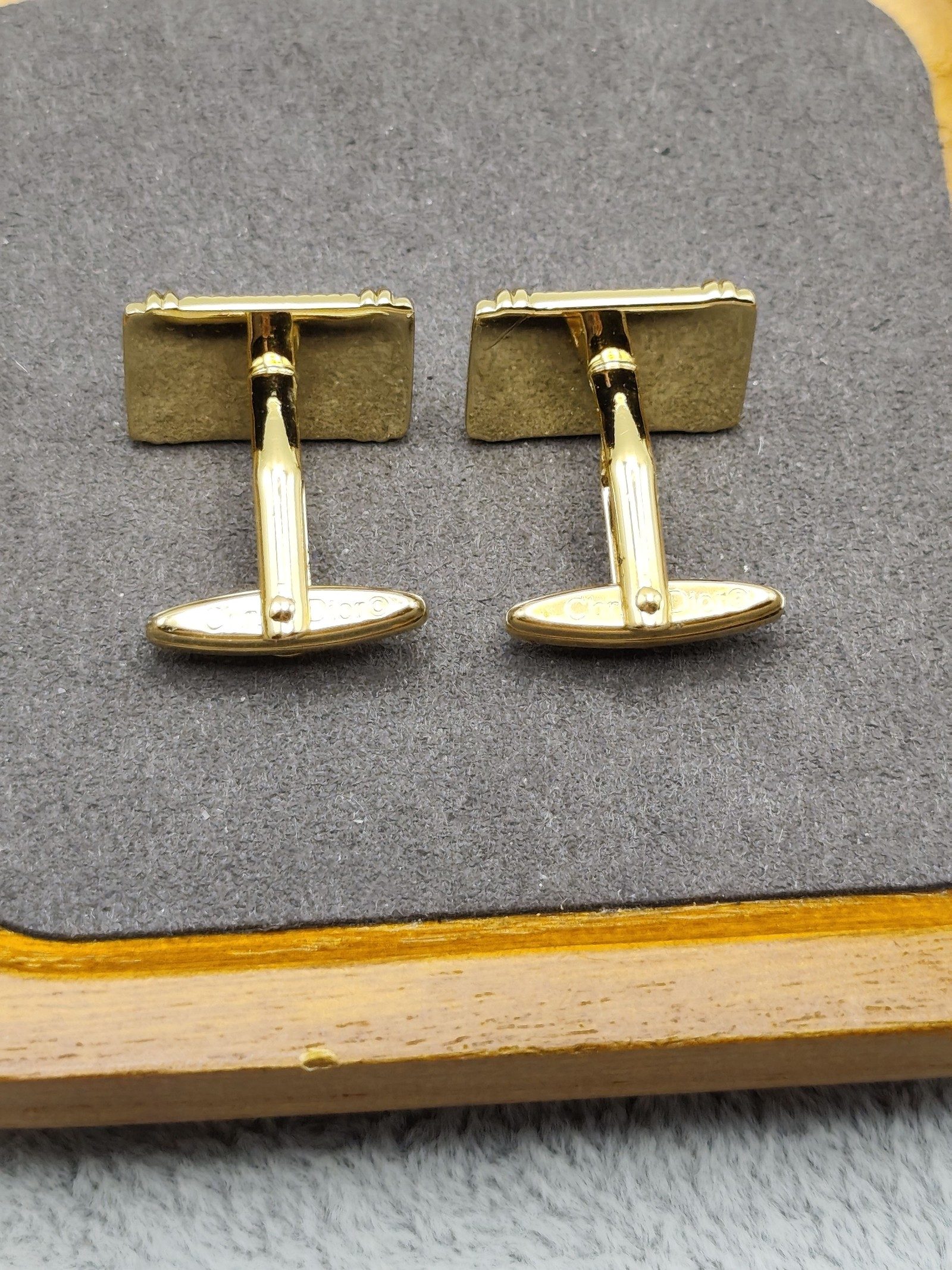 Dior Gold-tone Logo Cufflinks Luxury Men's Accessories image 9