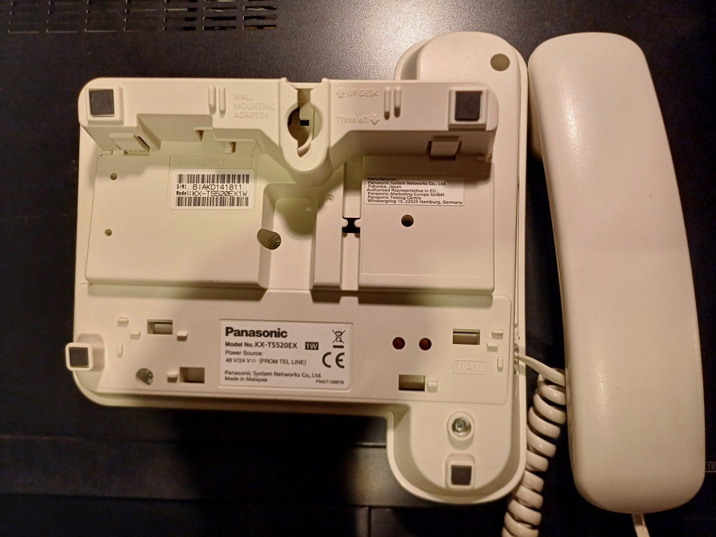 Telefono Panasonic White Wired Desk Phone Model KX-TS520EX image 3
