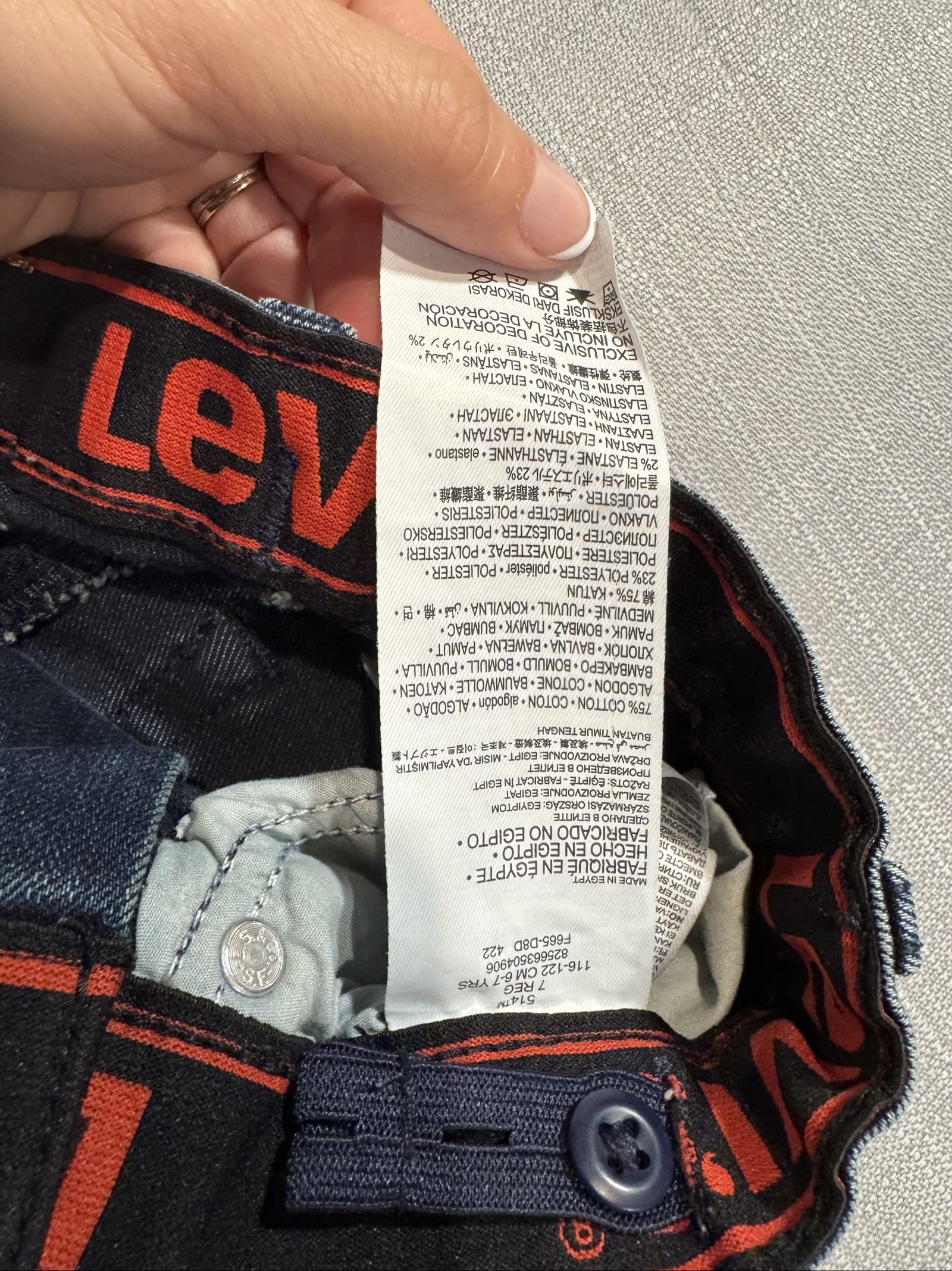 Boys Levi’s 514 Straight Fit Jeans – Dark Wash – 7 Regular image 3