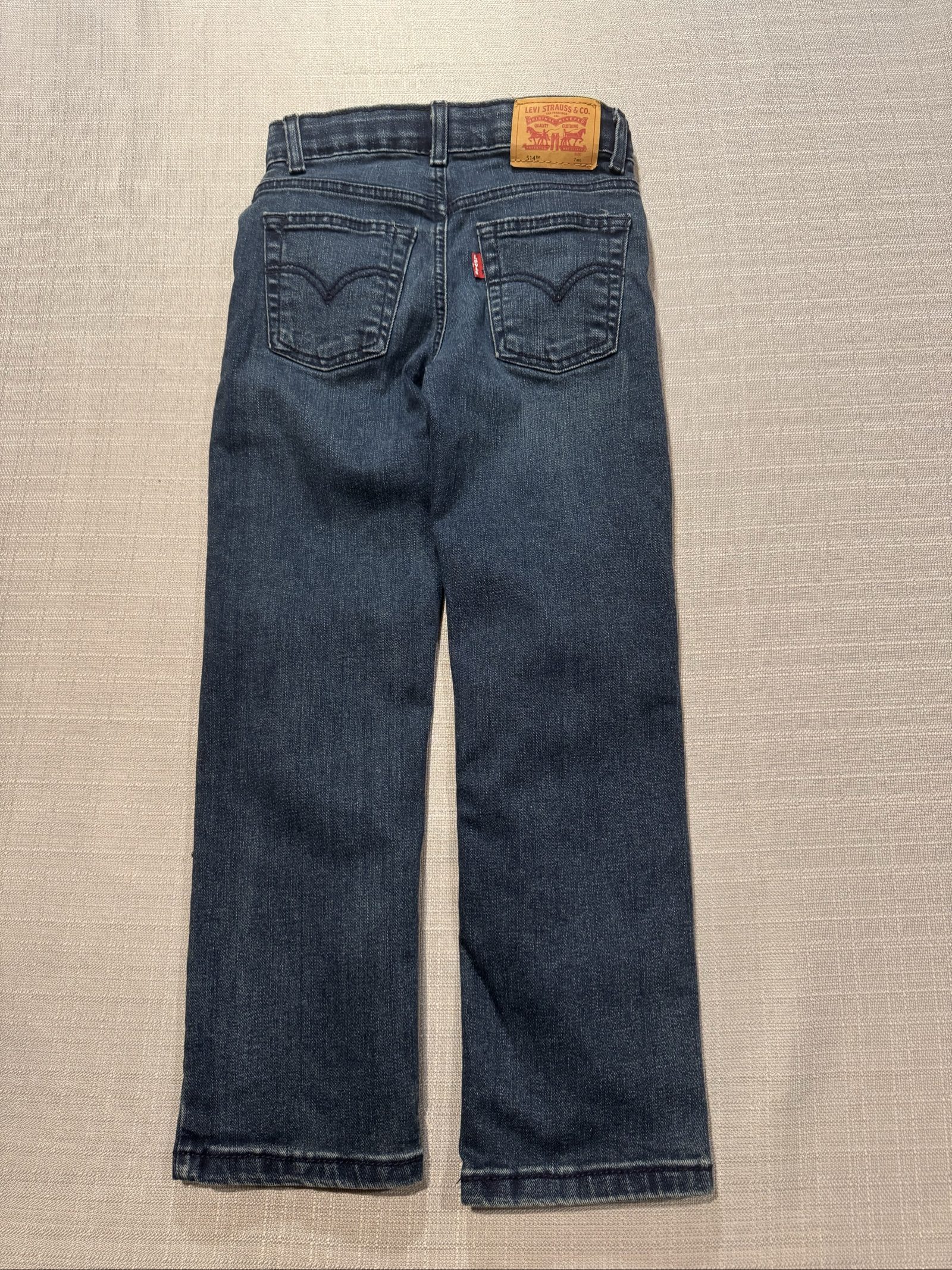Boys Levi’s 514 Straight Fit Jeans – Dark Wash – 7 Regular image 4