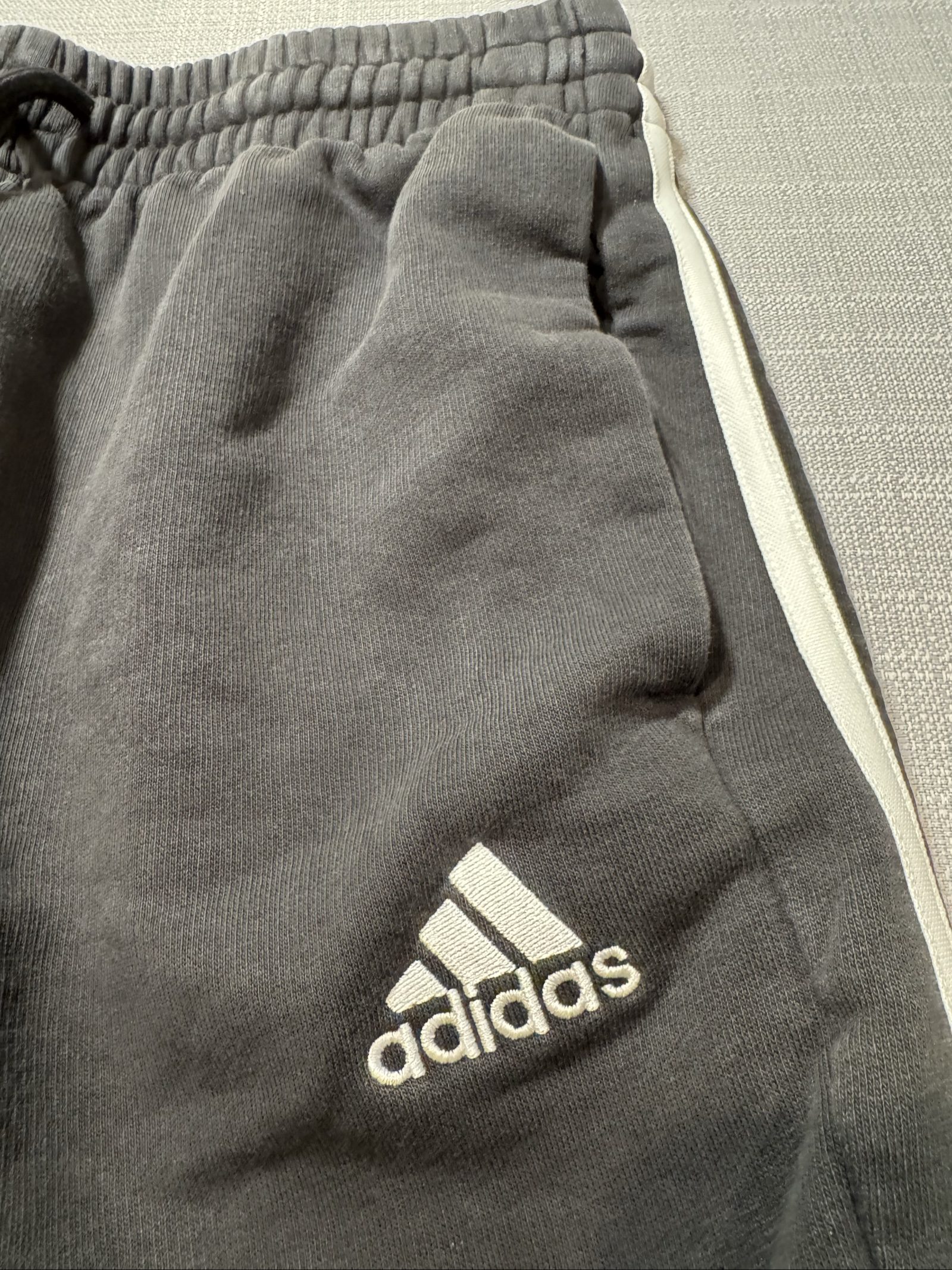 Men’s Adidas 3-Stripes Fleece Sweatpants – Black – Medium image 2