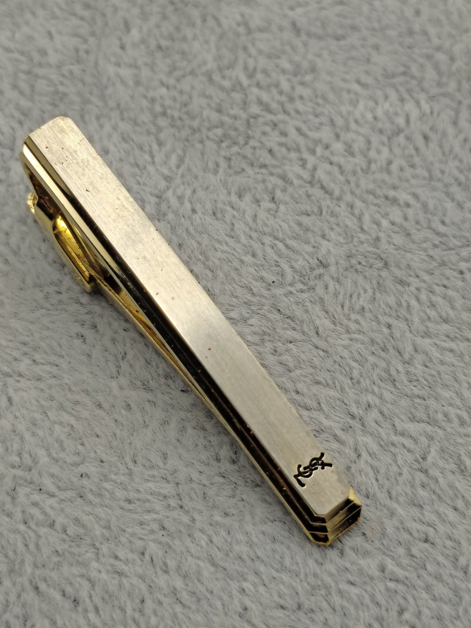 Yves Saint Laurent Gold Tie Clip with Box image 5