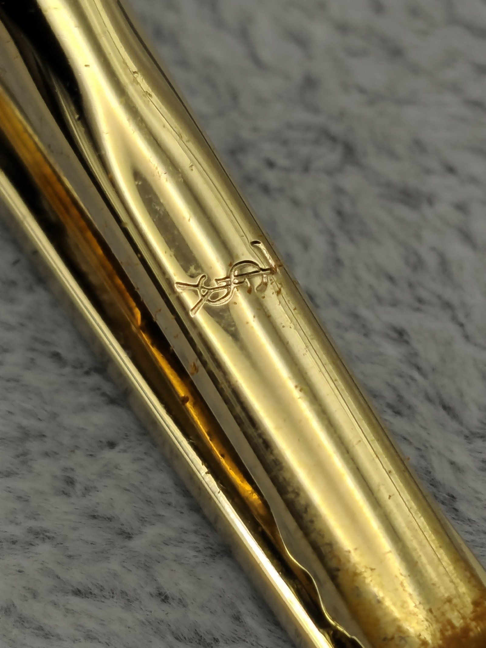 Yves Saint Laurent Gold Tie Clip with Box image 9