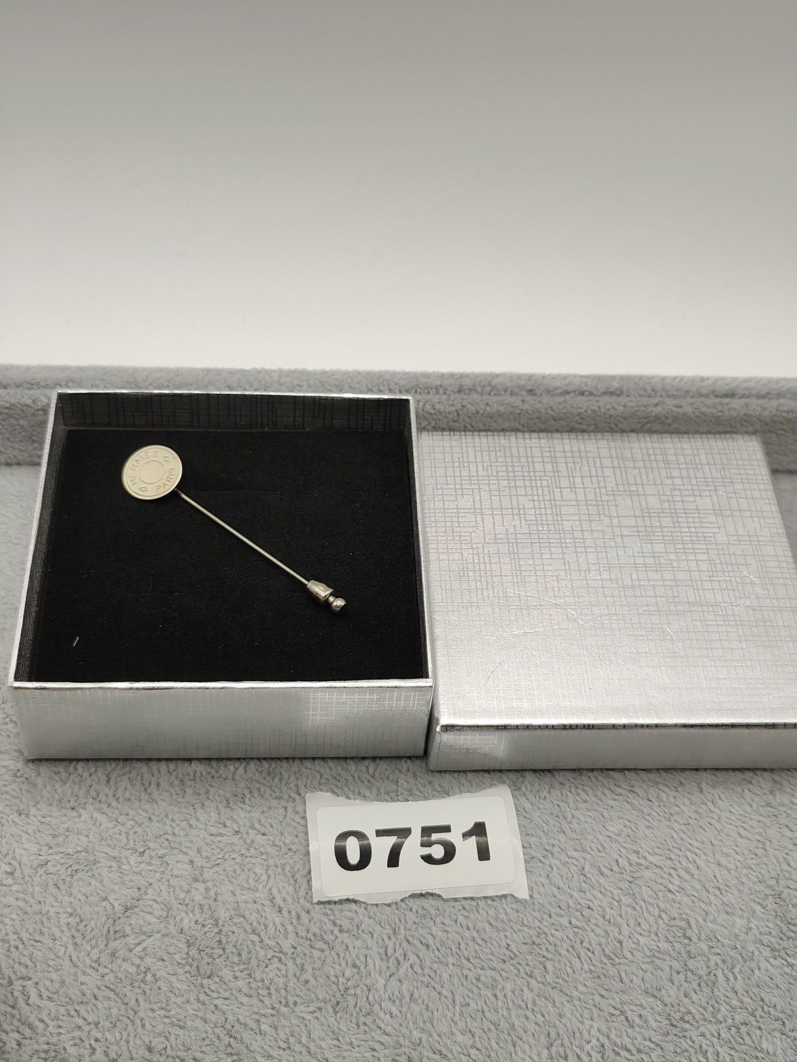 Hermes Silver Paris Pin Brooch