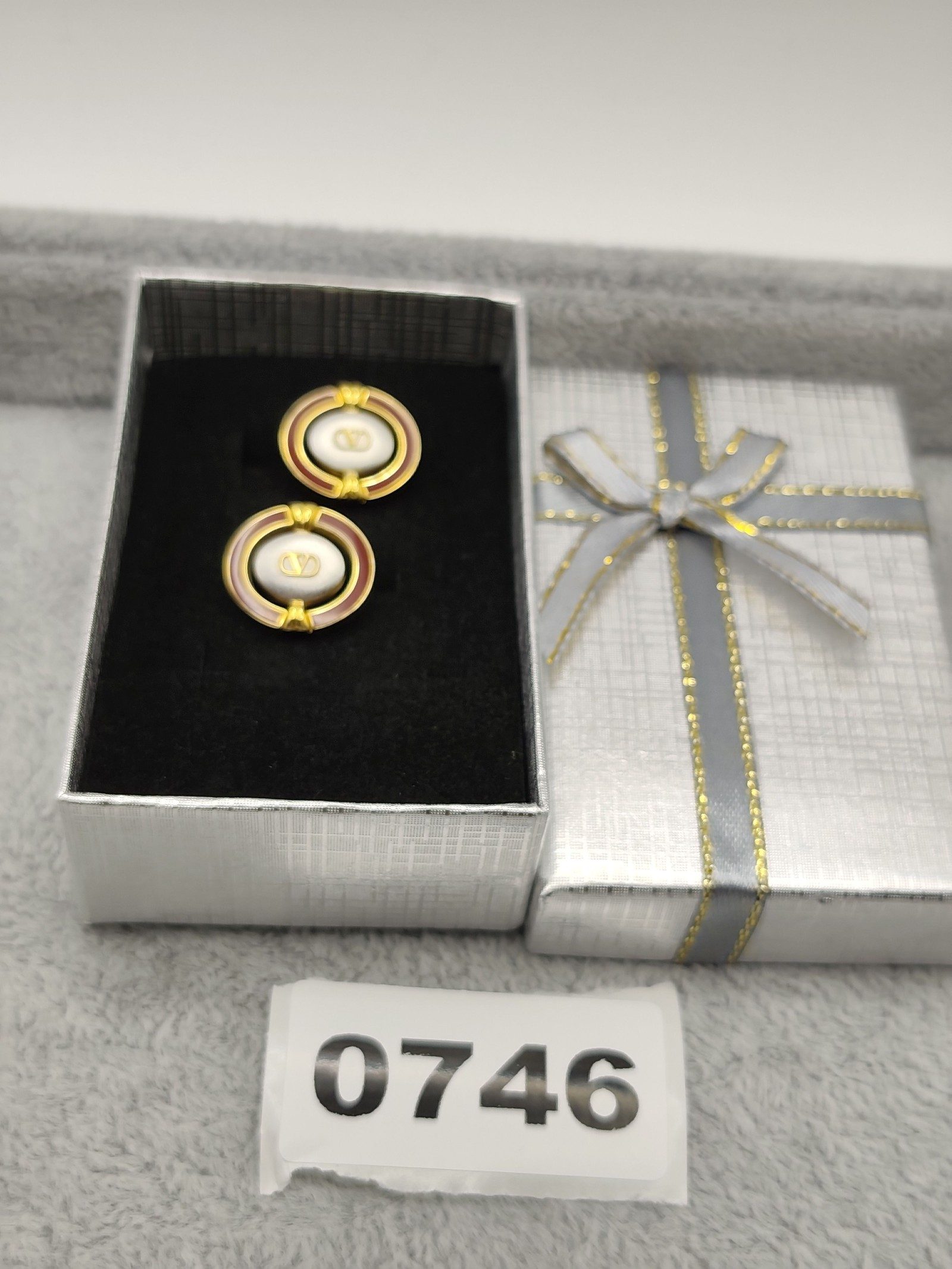 Valentino Gold & Burgundy Logo cufflinks