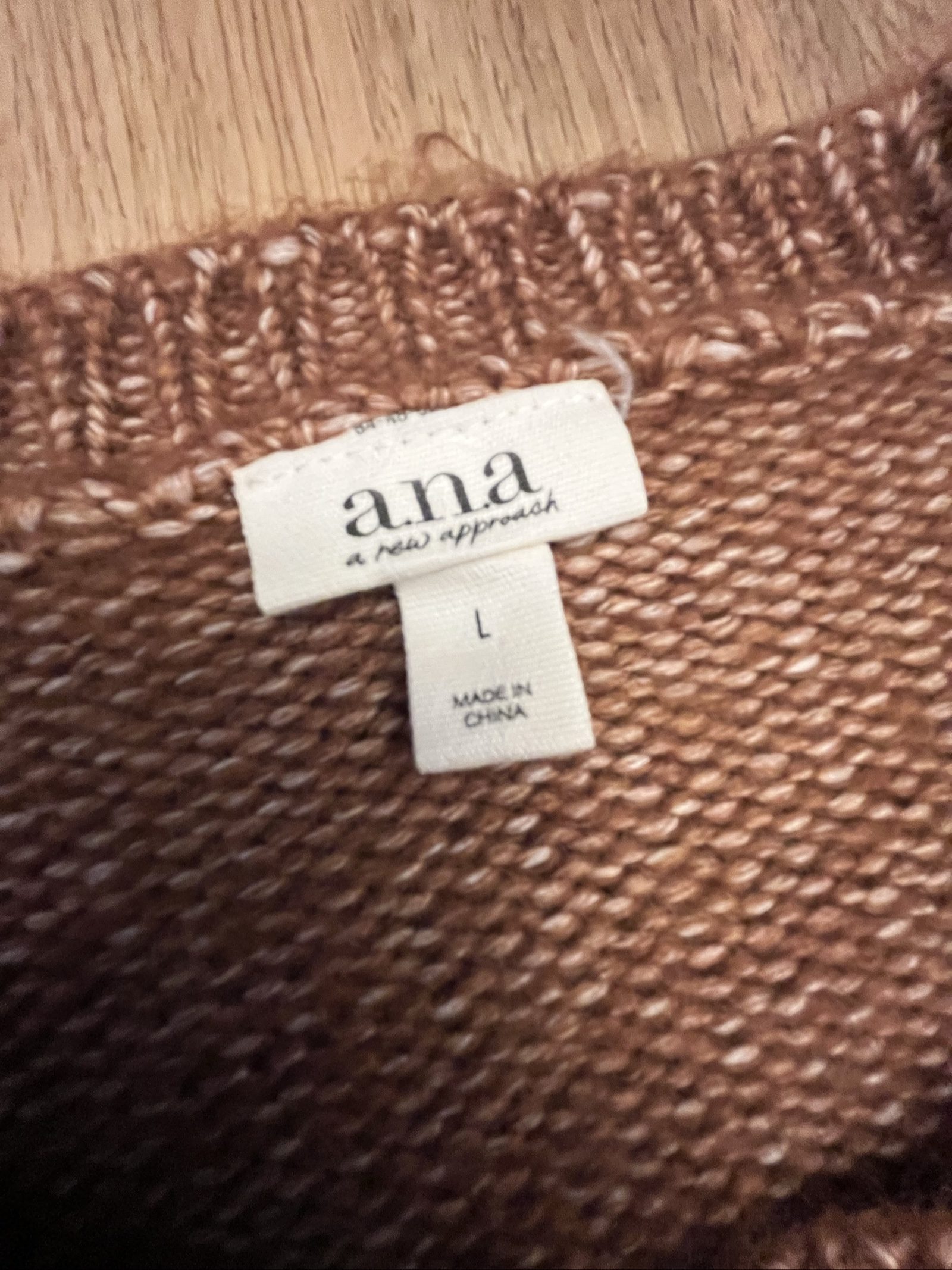 ana Brown & White Patterned Women Sweater Large image 2