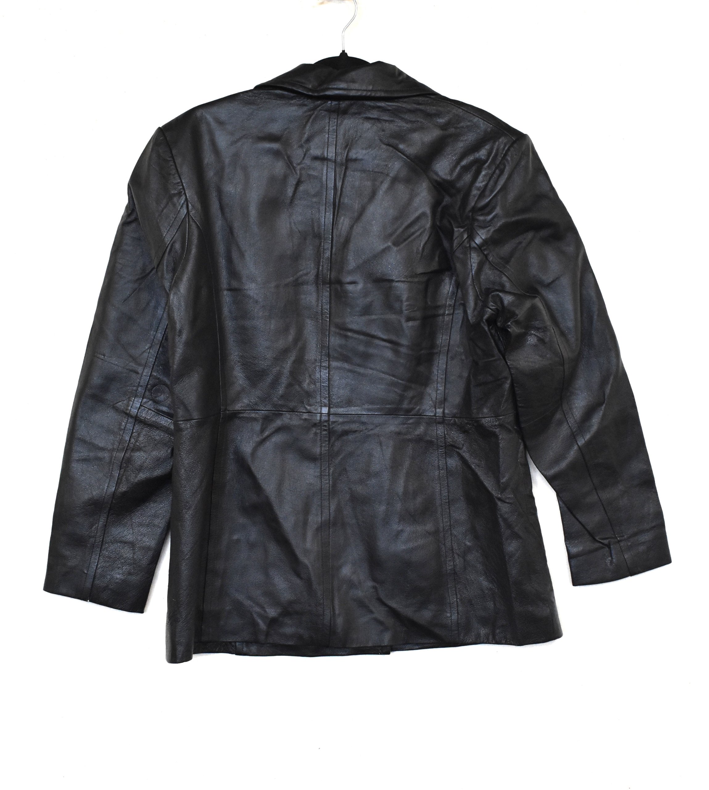 Worthington Black Genuine Leather Blazer Jacket Large image 2