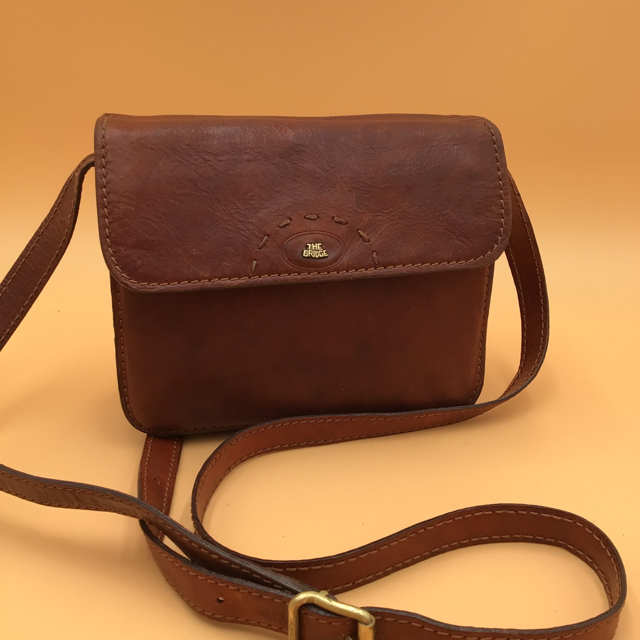 The Bridge Borsa a Tracolla in Pelle Marrone Vintage 1990s Made in Italy image 5