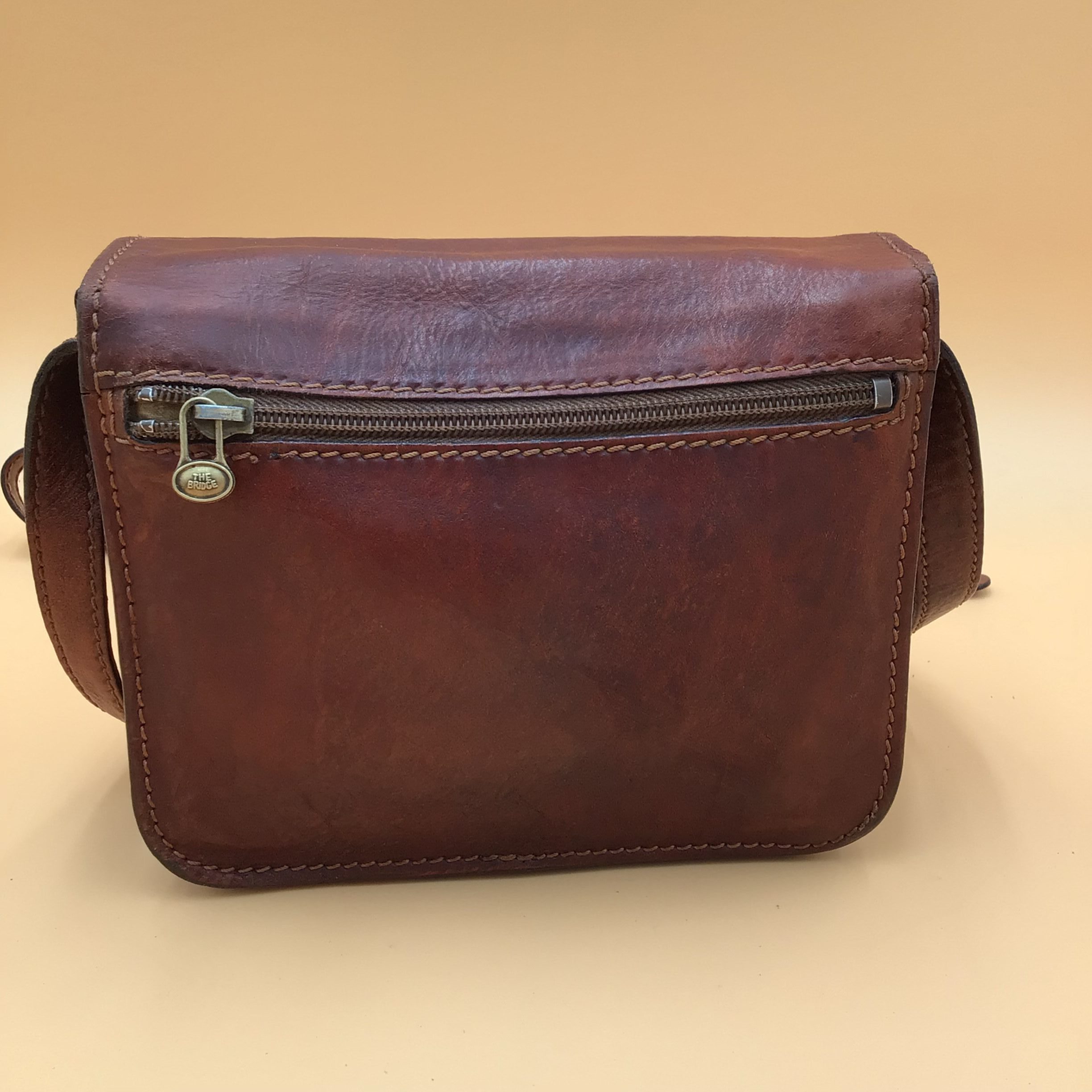 The Bridge Borsa a Tracolla in Pelle Marrone Vintage 1990s Made in Italy image 8
