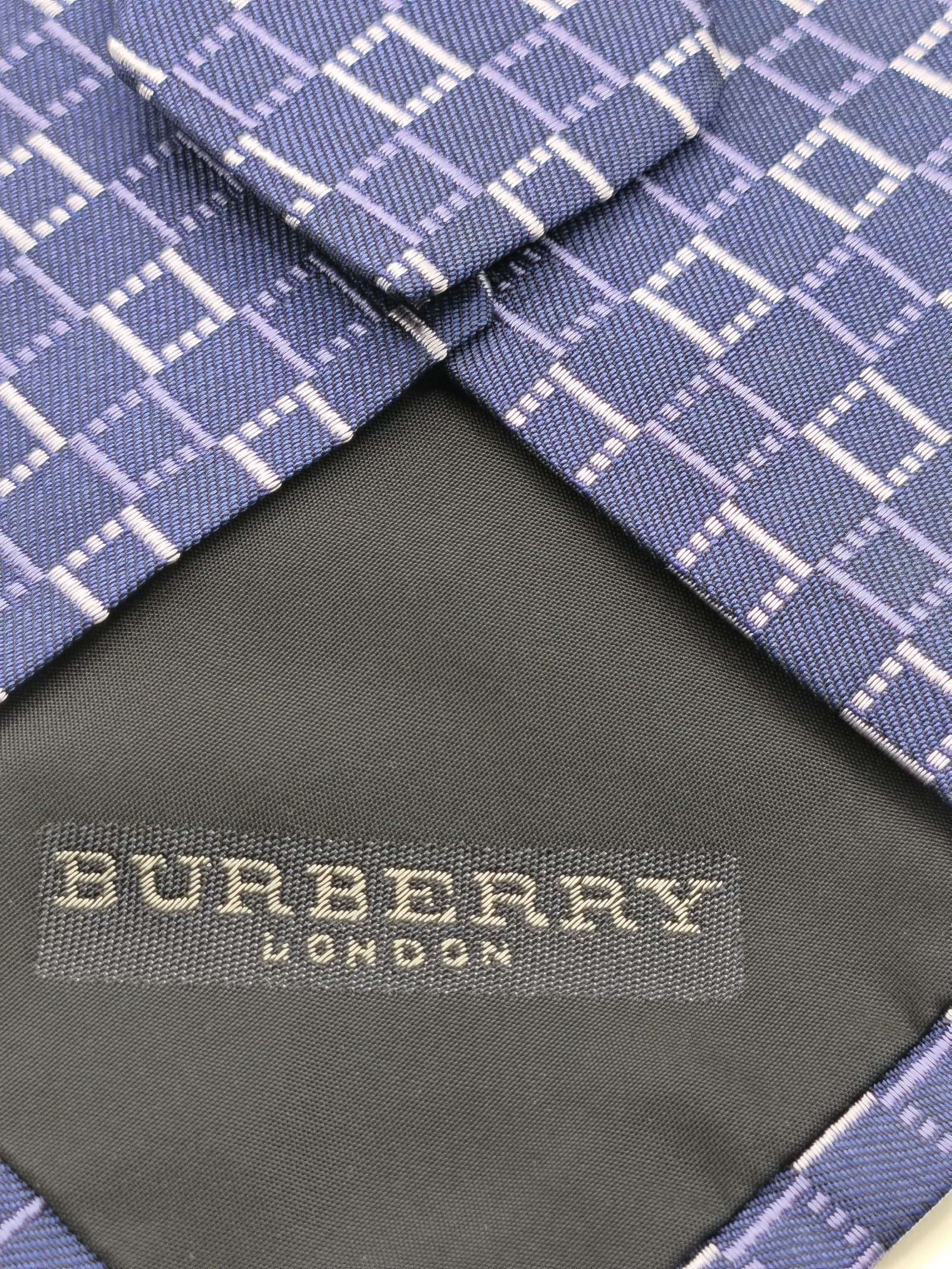 Burberry London Blue & White Patterned Silk Tie image 2