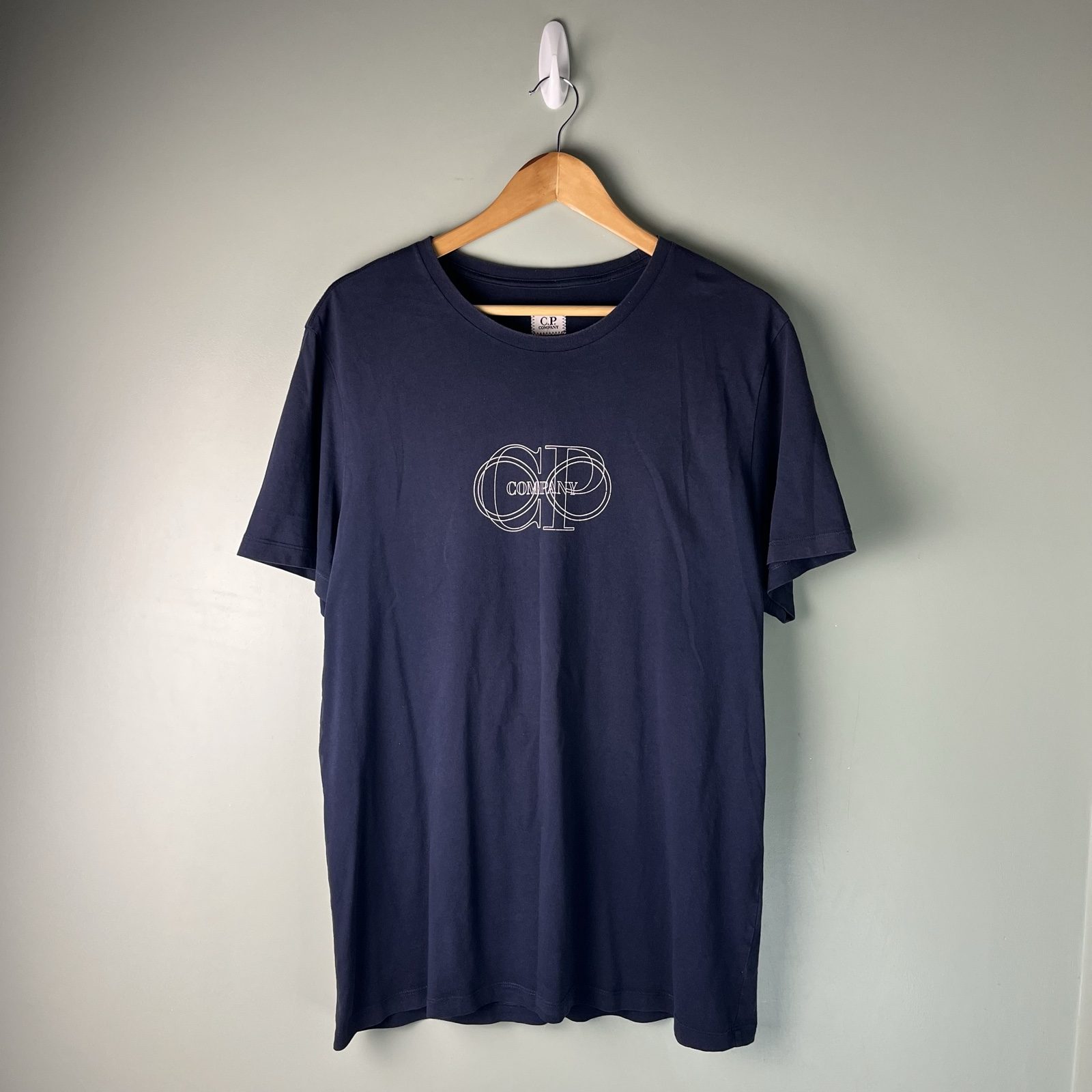 C.P. Company Navy Logo Print Cotton T-Shirt
