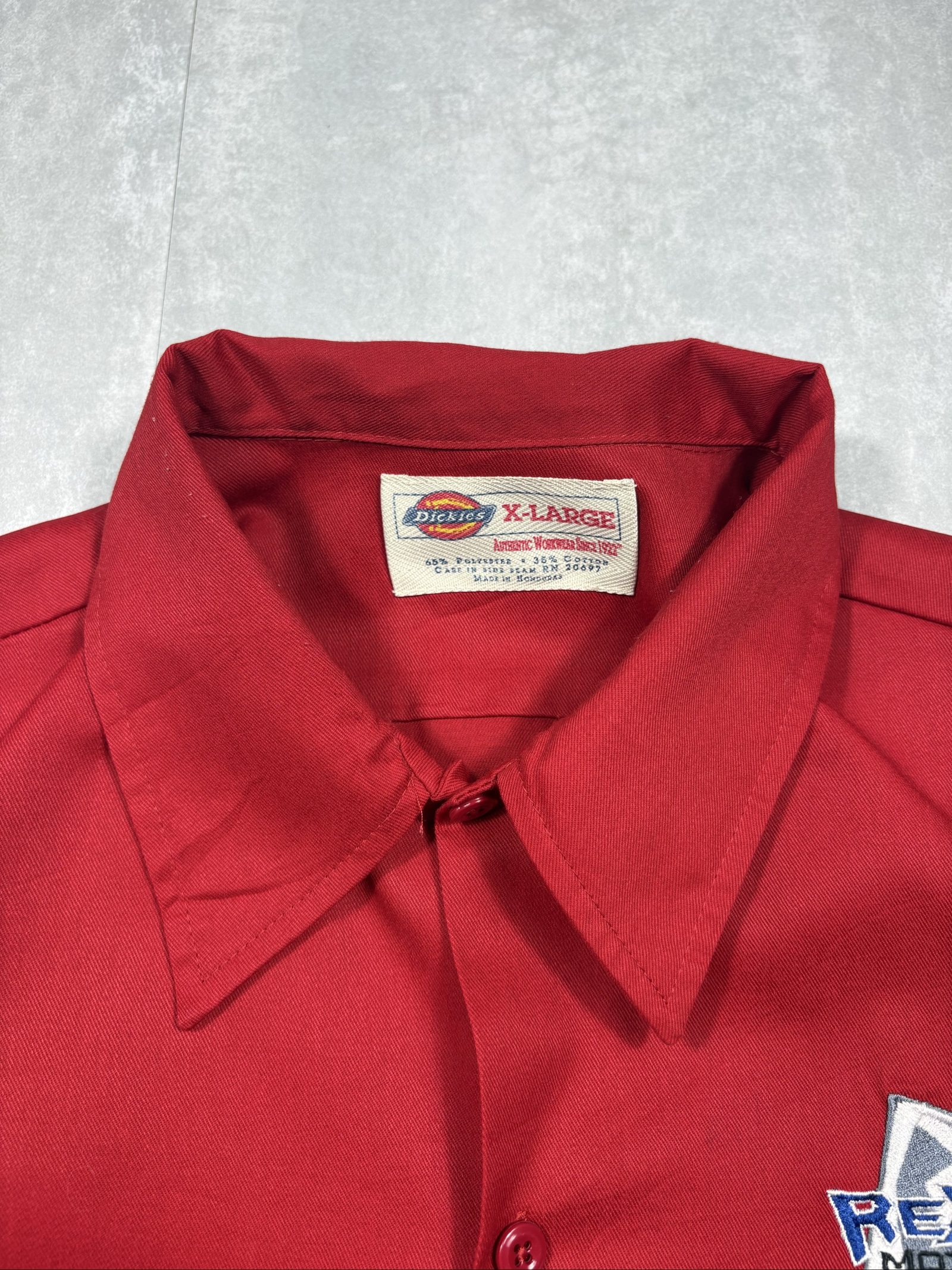 Dickies Red Short Sleeve Shirt XL Embroidered Logo image 4