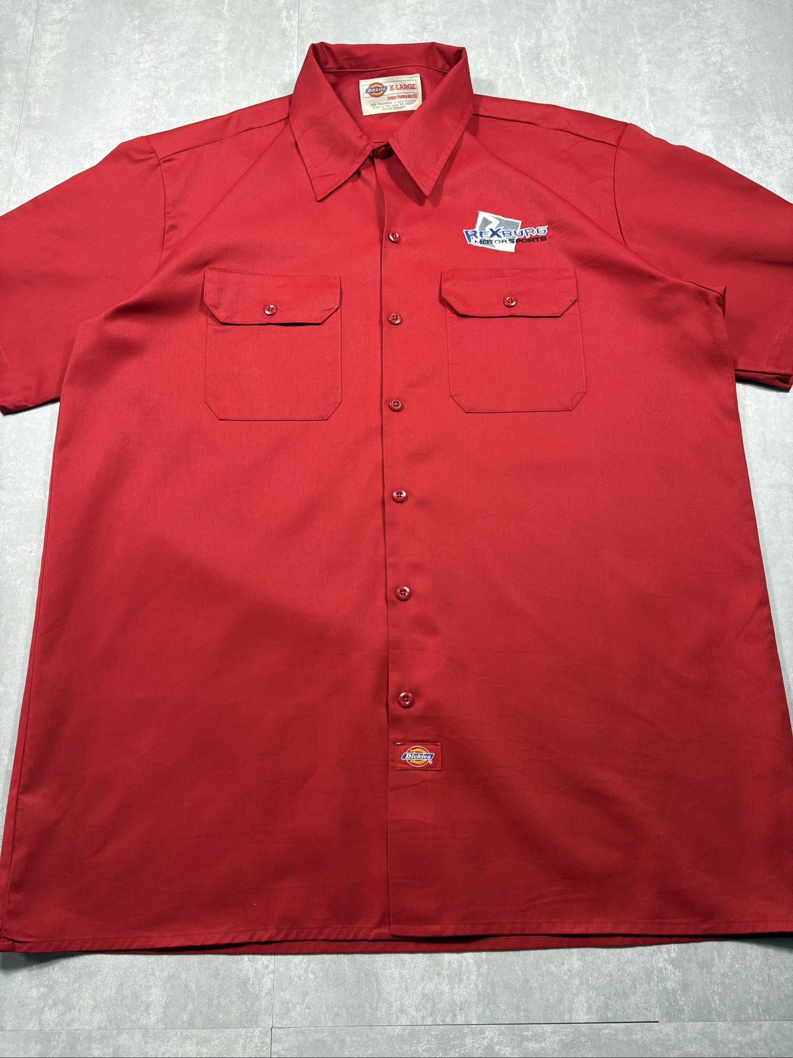 Dickies Red Short Sleeve Shirt XL Embroidered Logo image 2