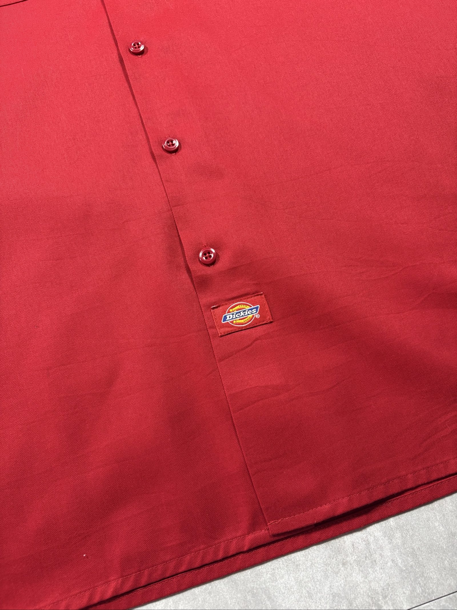 Dickies Red Short Sleeve Shirt XL Embroidered Logo image 3