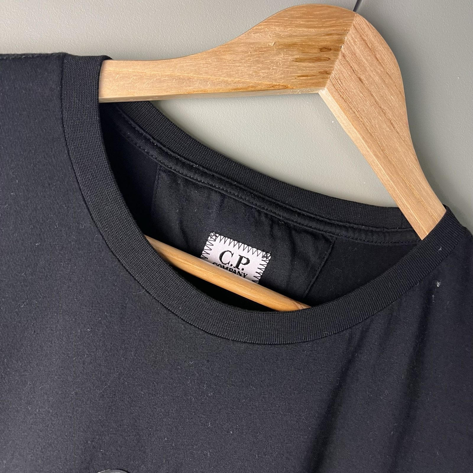 C.P. Company Black Logo Spell out T-Shirt Large Cotton image 2