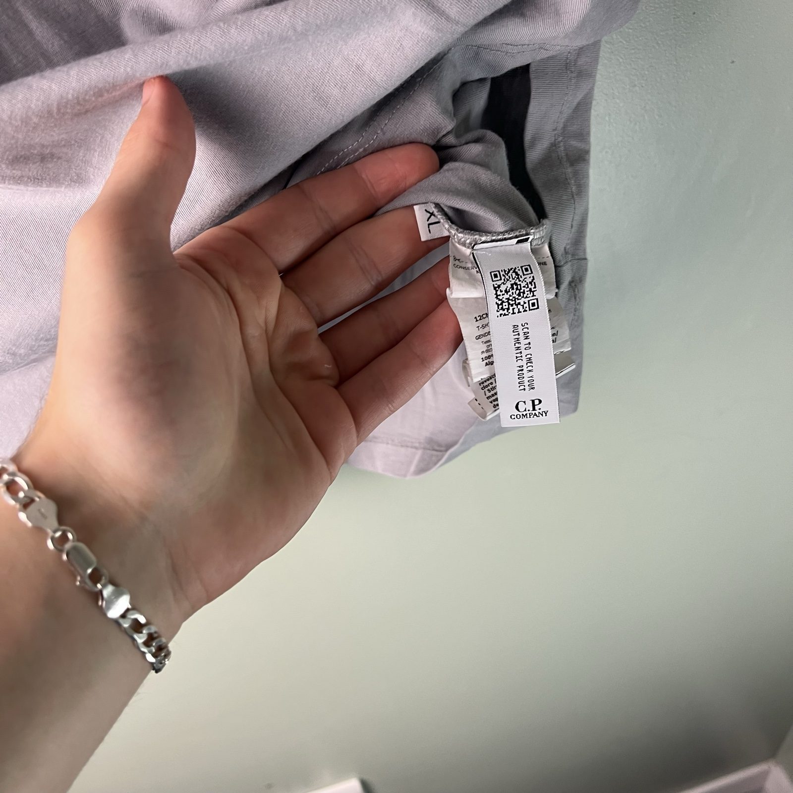 C.P. Company Men's Grey Box Logo T-Shirt image 3