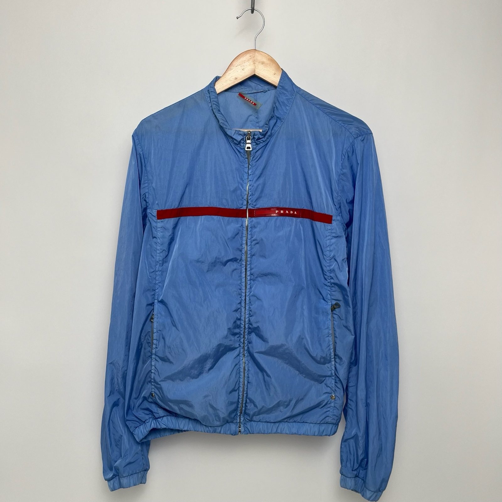 Prada Vintage 00’s Blue Lightweight Nylon Track Jacket - L