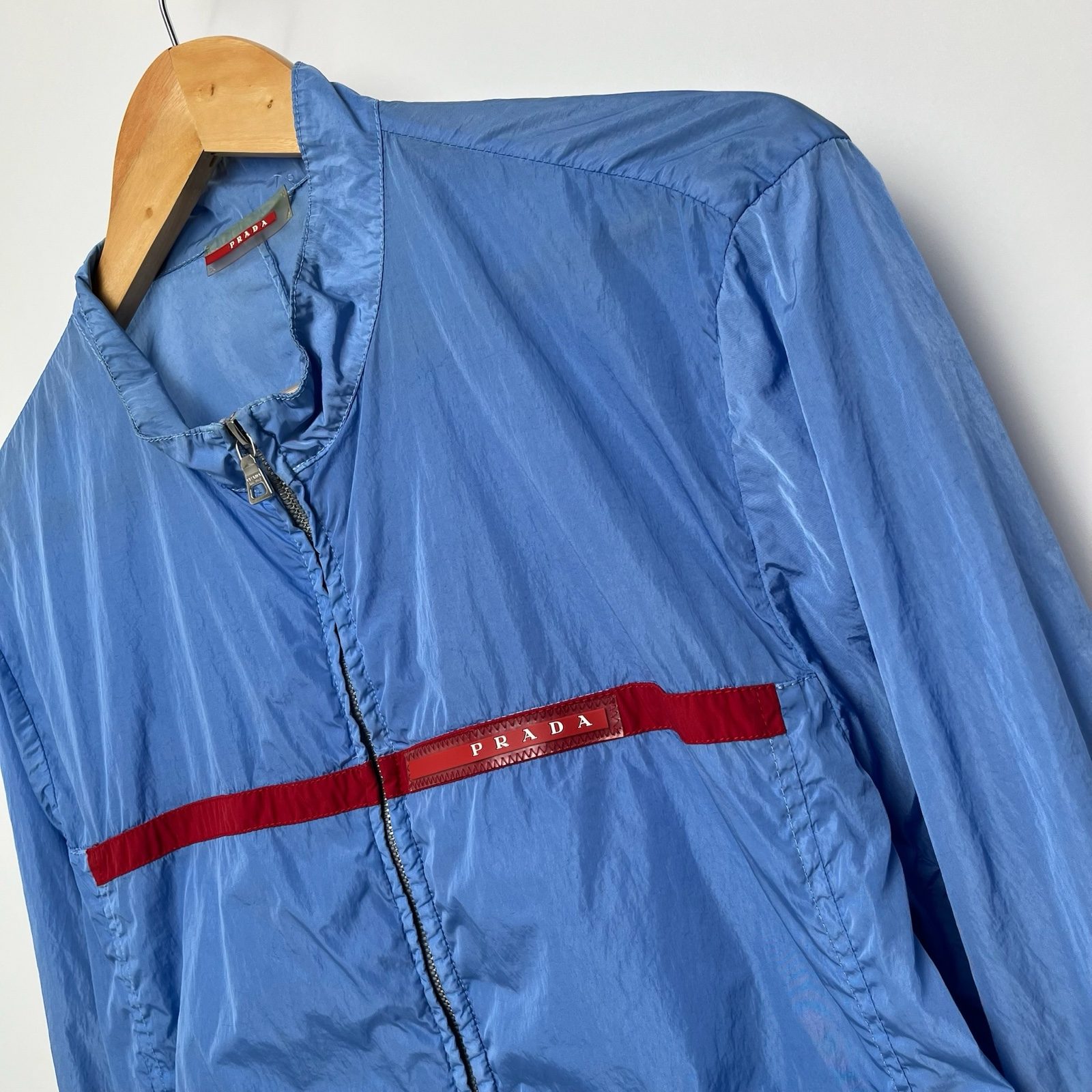 Prada Vintage 00’s Blue Lightweight Nylon Track Jacket - L image 2