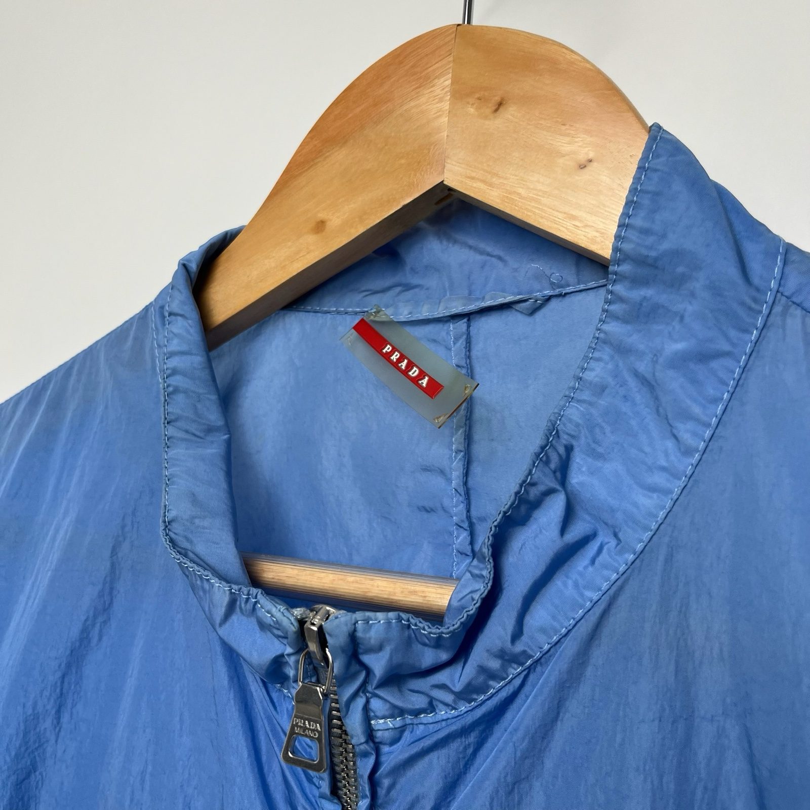 Prada Vintage 00’s Blue Lightweight Nylon Track Jacket - L image 5