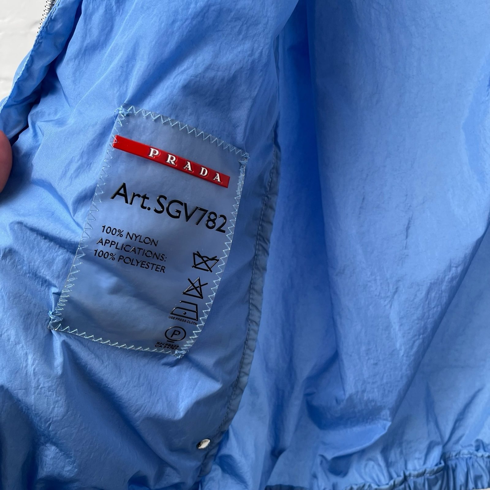 Prada Vintage 00’s Blue Lightweight Nylon Track Jacket - L image 8