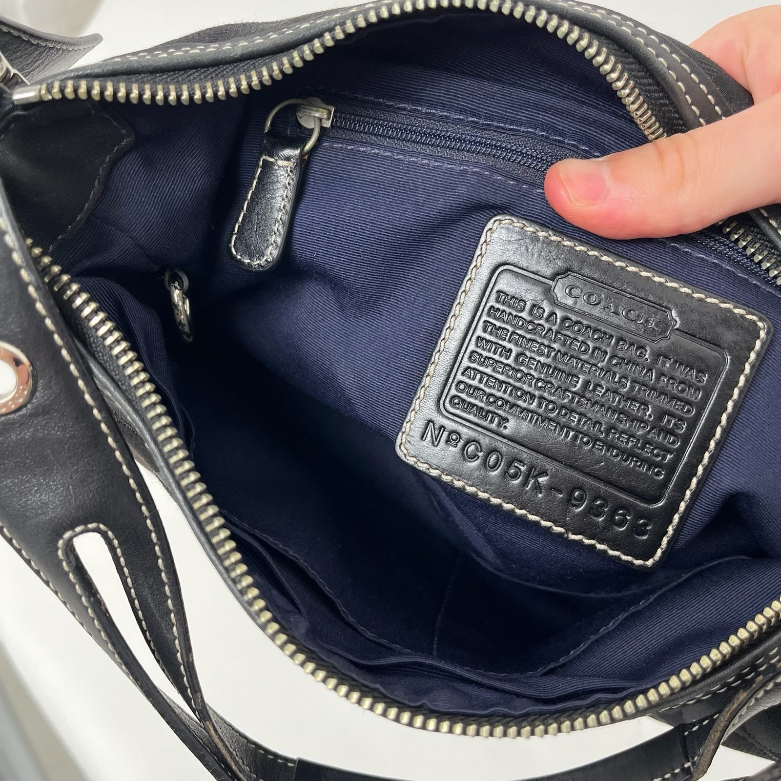 Coach Black Signature Monogram Canvas/Leather Shoulder Hobo Bag With Tassel 9363 image 9