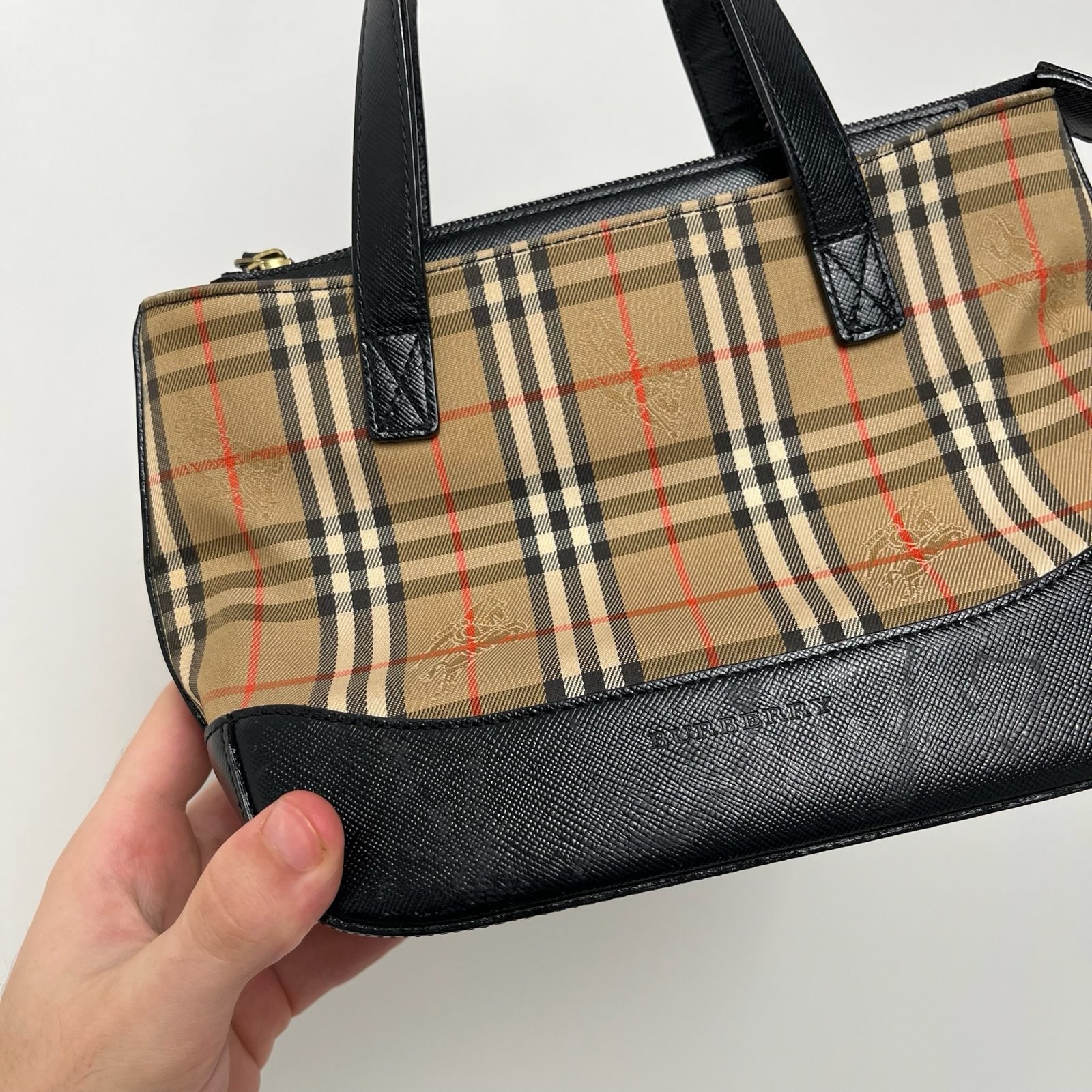 Burberry Nova Check Haymarket Canvas/Leather Mini Tote Bag image 3
