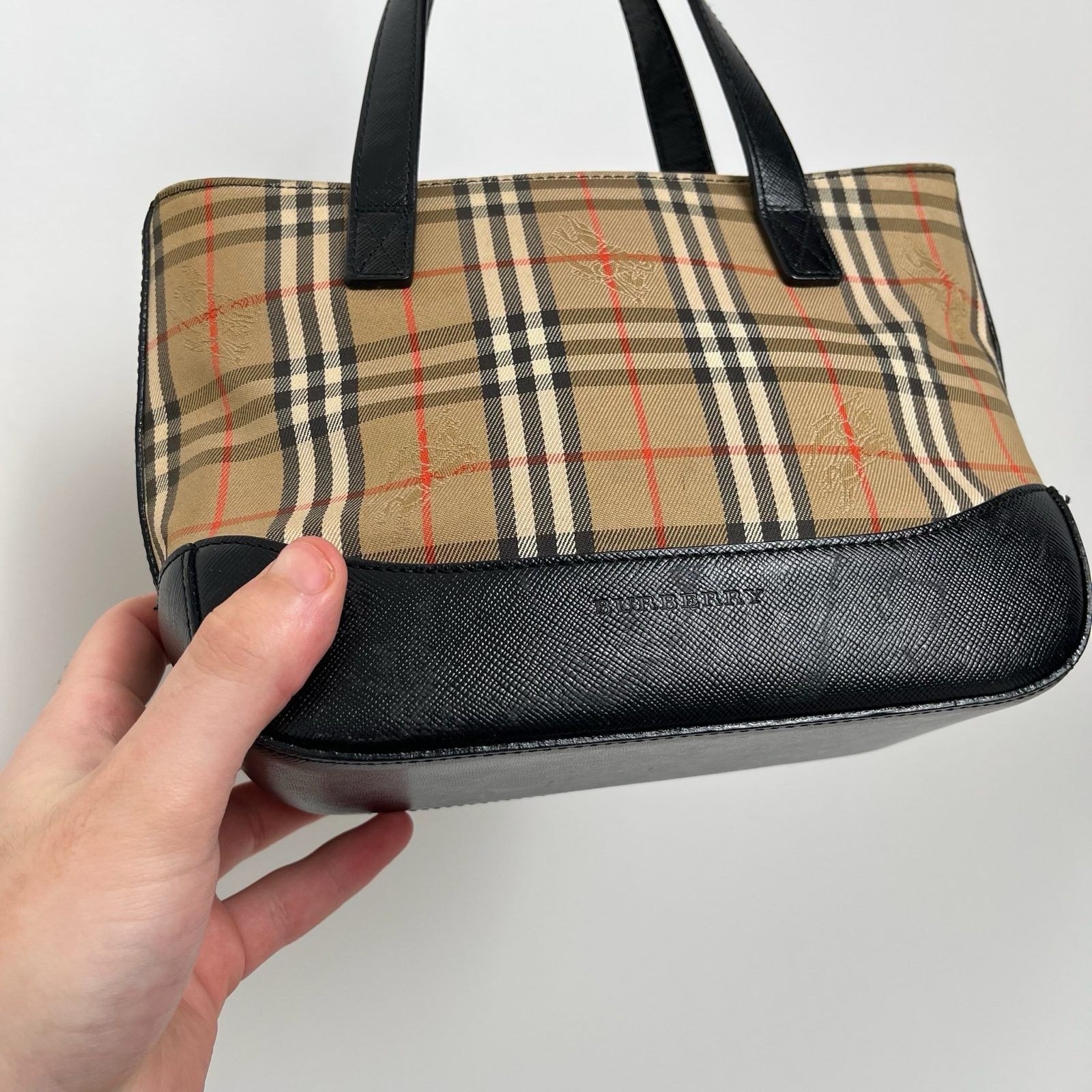 Burberry Nova Check Haymarket Canvas/Leather Mini Tote Bag image 4
