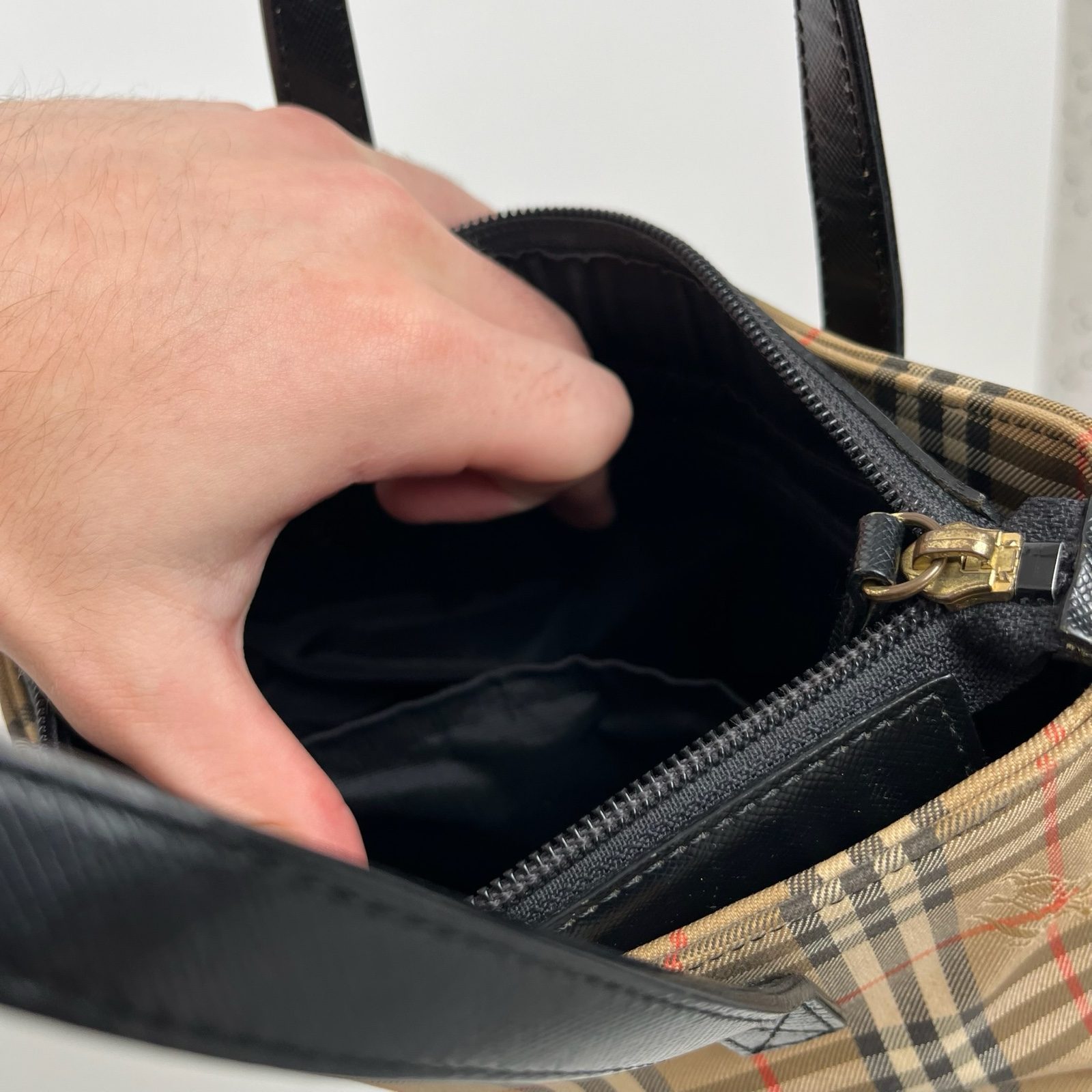 Burberry Nova Check Haymarket Canvas/Leather Mini Tote Bag image 7